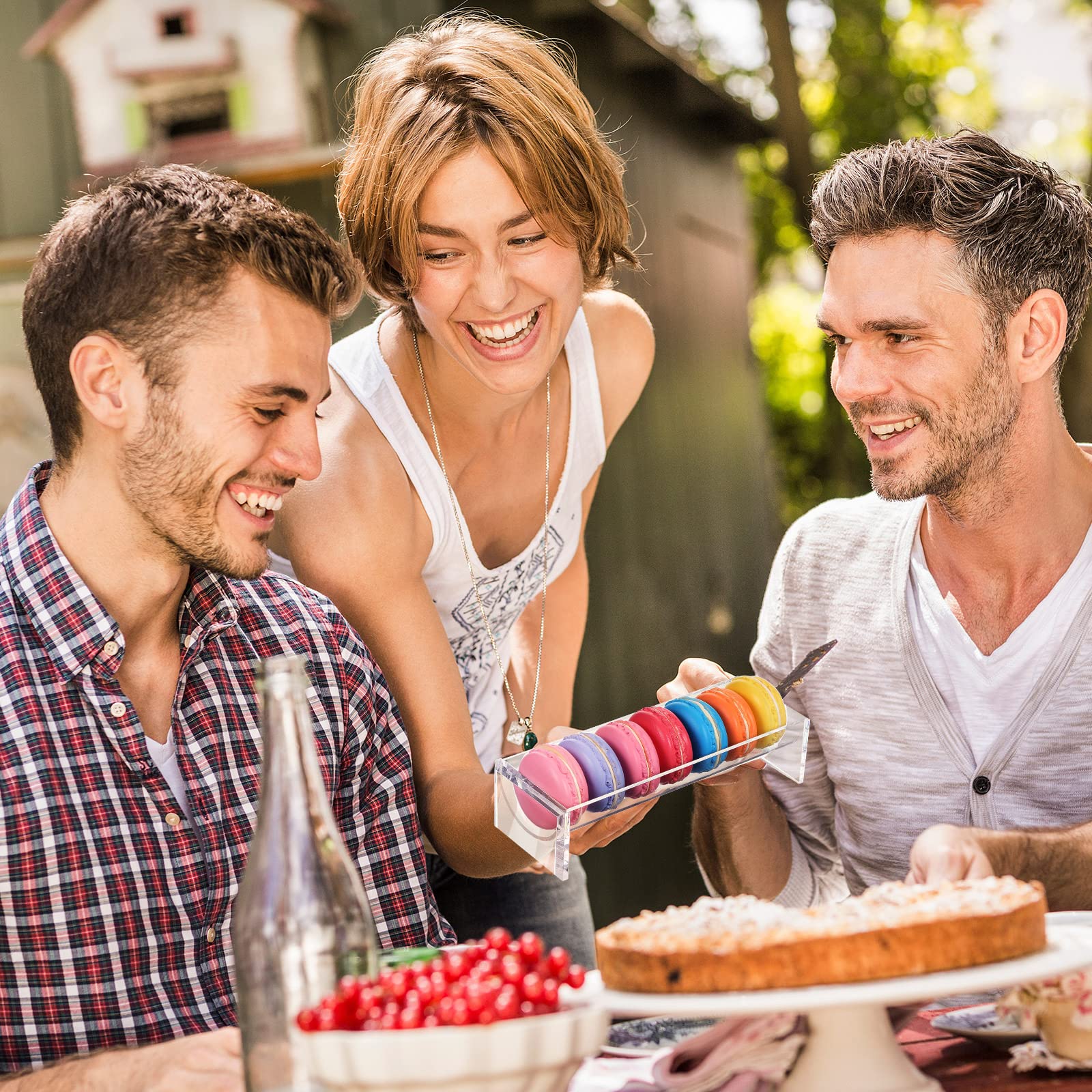 Chunful 4 Pcs Clear Cracker Tray For Serving Rectangular Cracker Holder Acrylic Serving Tray Food Display Stands For Party Biscu