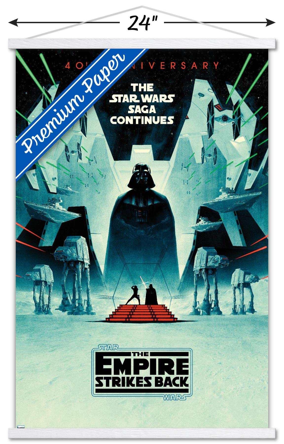 Trends International Star Wars: The Empire Strikes Back - 40Th Anniversary Wall Poster, 22.375'' X 34'', Premium Print And White