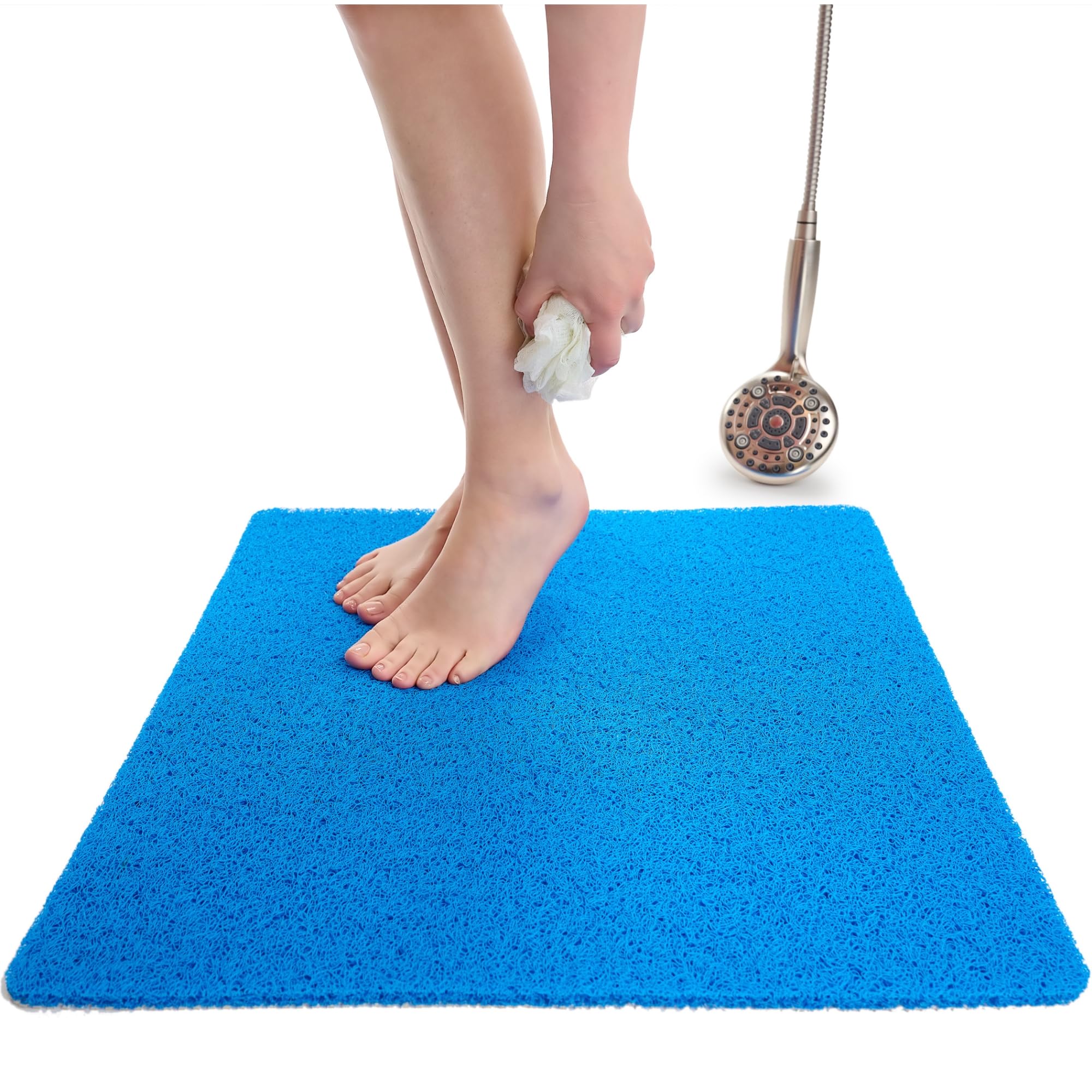 Enkosi Loofah Shower Mats For Showers Anti Slip - Square Shower Mat Non Slip - Bathroom Shower Mat - Non Slip Shower Mats - Non