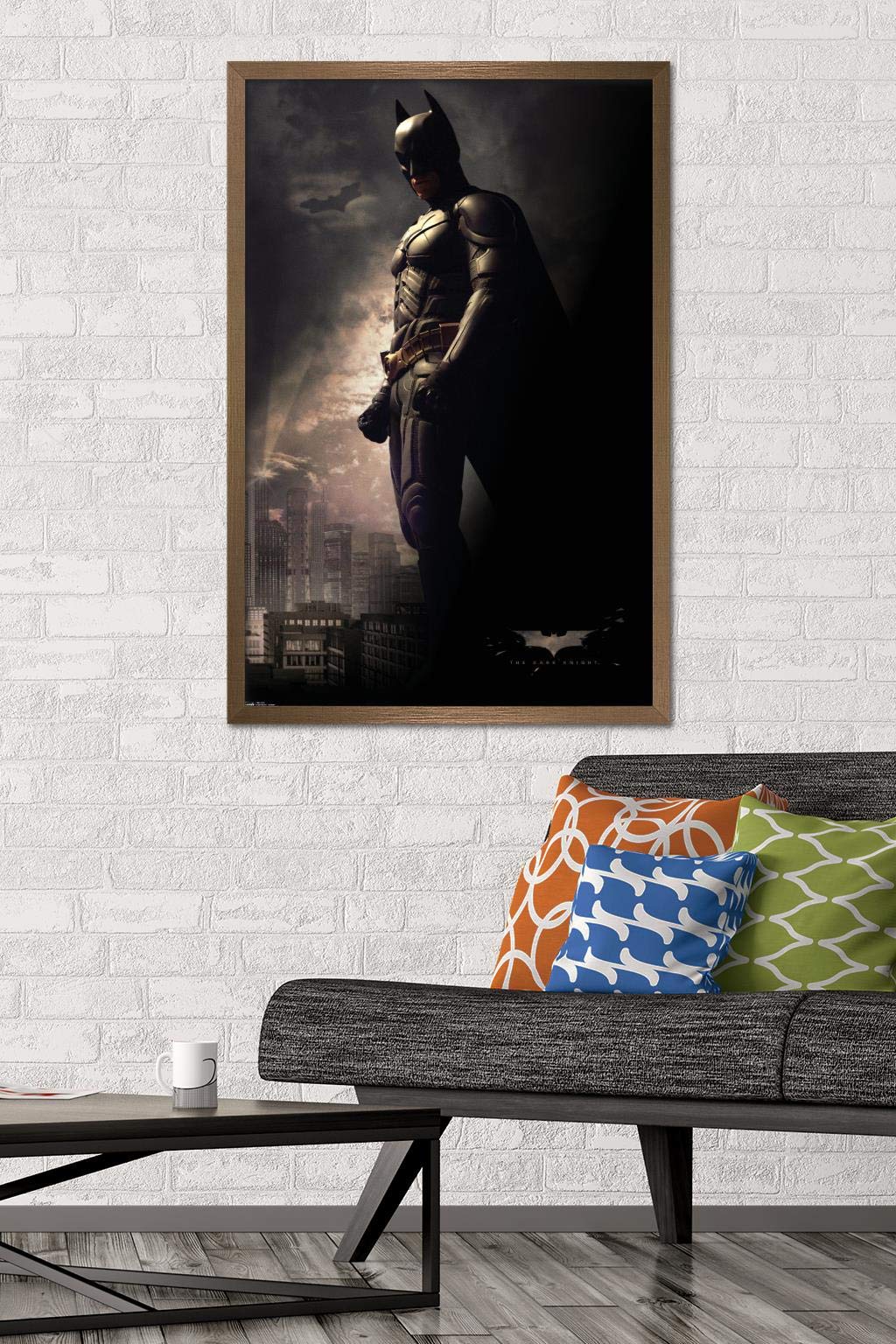 Trends International Dc Comics Movie - The Dark Knight - Batman In The Shadows Wall Poster, 22.375'' X 34'', Bronze Framed Versi