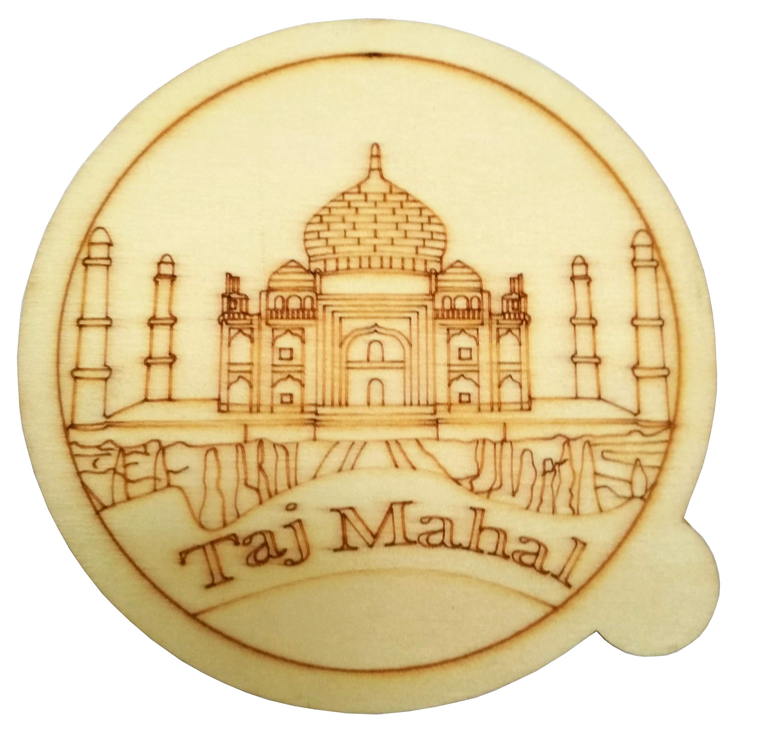 Purpledip Wooden Coasters Set Of 5: Taj Mahal (11669)