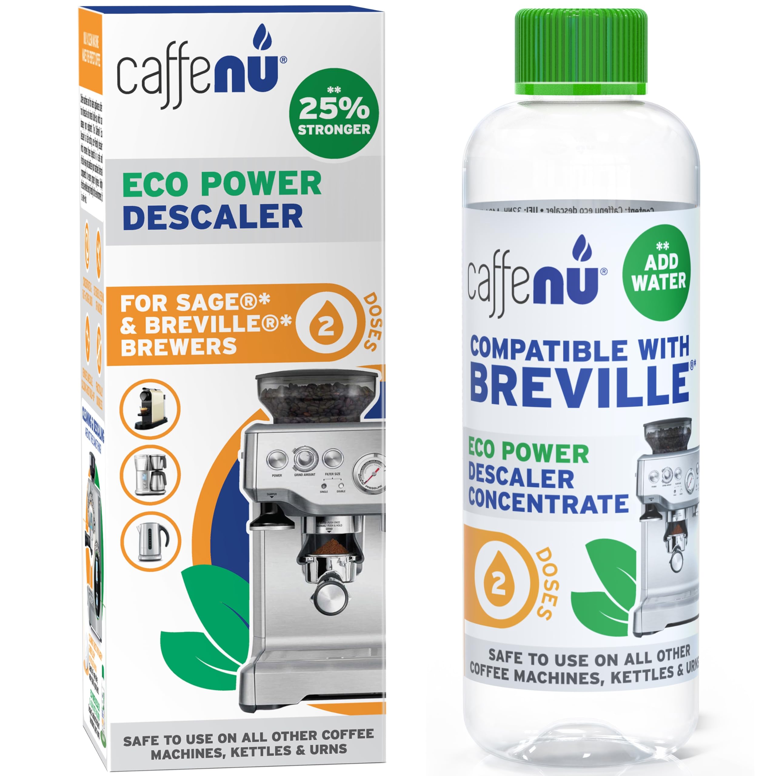 Breville Compatible Descaling Solution. Bottle Of Descaler Solution. Descaling Kit Removes Limescale For Hotter Coffee. 2 Uses D
