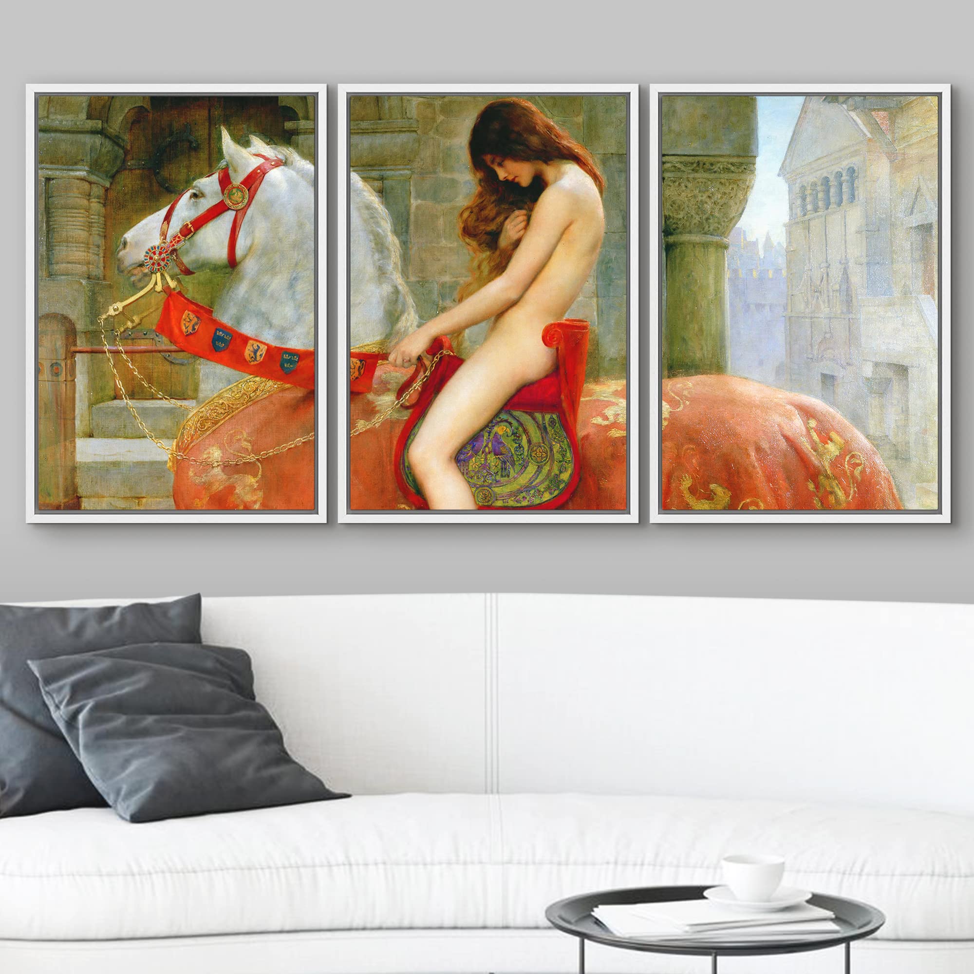 Wall26 Framed Canvas Print Wall Art Set Lady Godiva By John Collier Cultural Historic Oil Painting Fine Art Reproduction Scenic