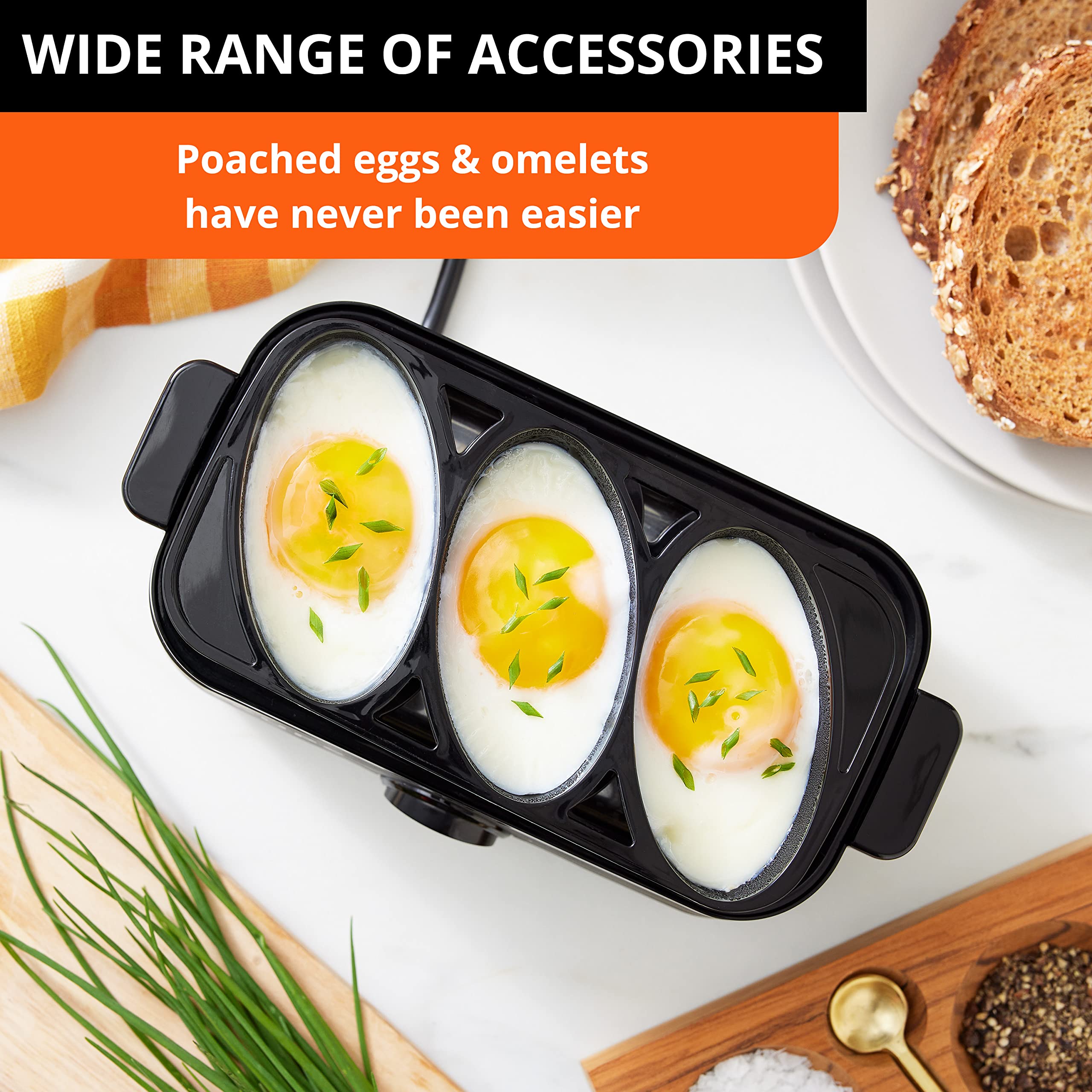 KRUPS Simply Electric Egg Cooker, 6 Egg Capacity, Black, Poached/Soft/Hard, 400W, Model 10942227908