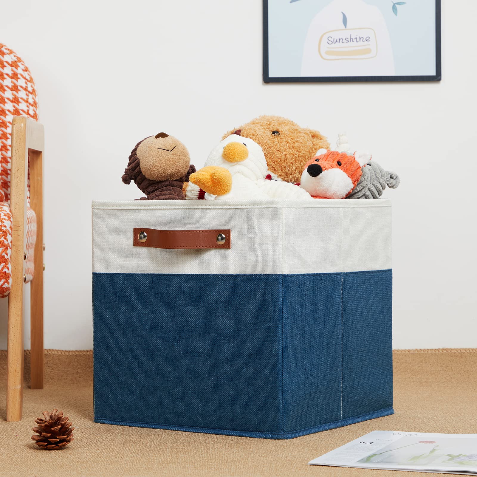 Dullemelo 12 Inch Cube Storage Bins, Gift Baskets Empty For Boy Girl Mother Father Christmas Festival,Fabric Storage Bins Cube O