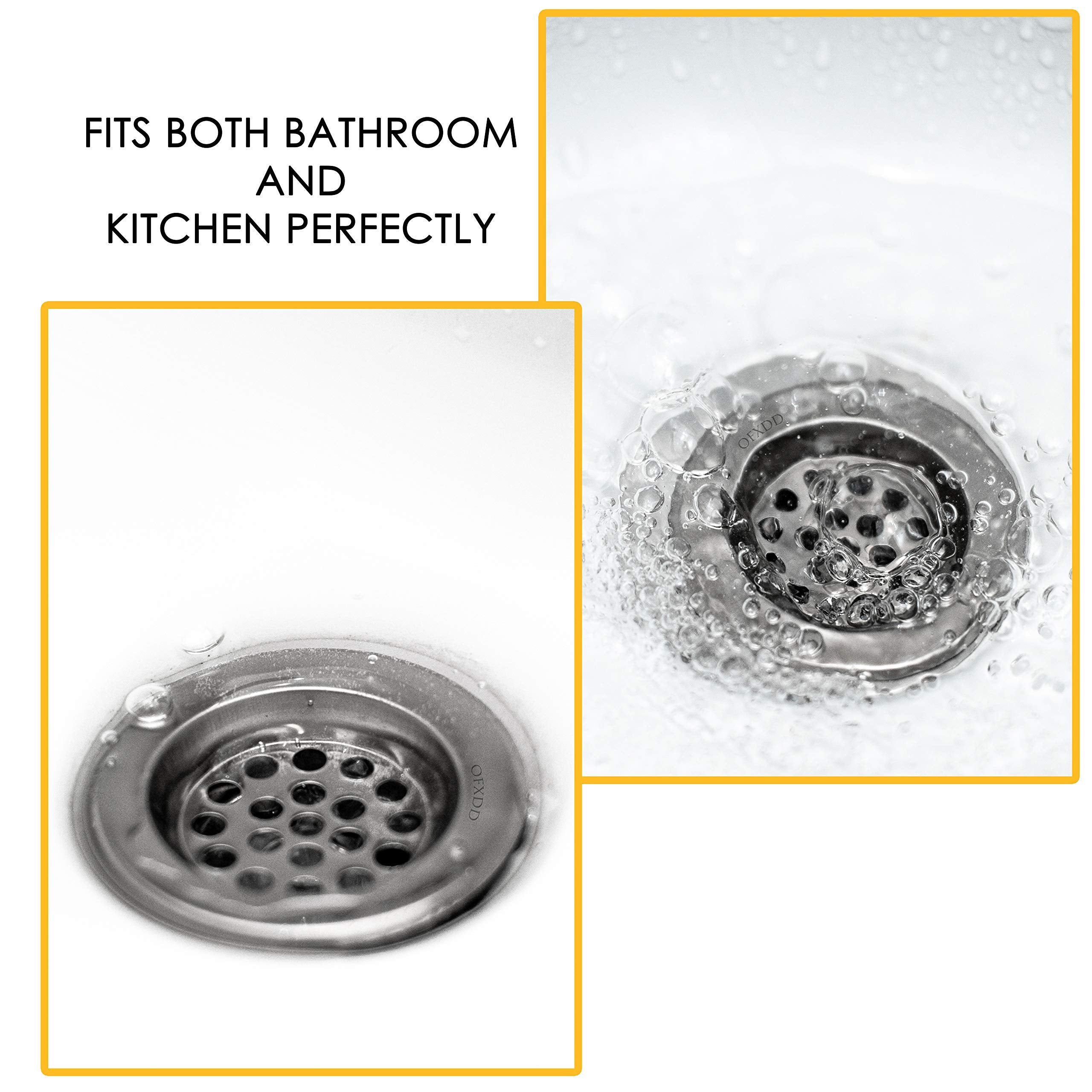 Sink Strainer 2.5 Inch - Sink Hair Catcher For Kitchen & Bathroom - Tub & Sink Drain Protector From Food, Waste, Hair, Stainless