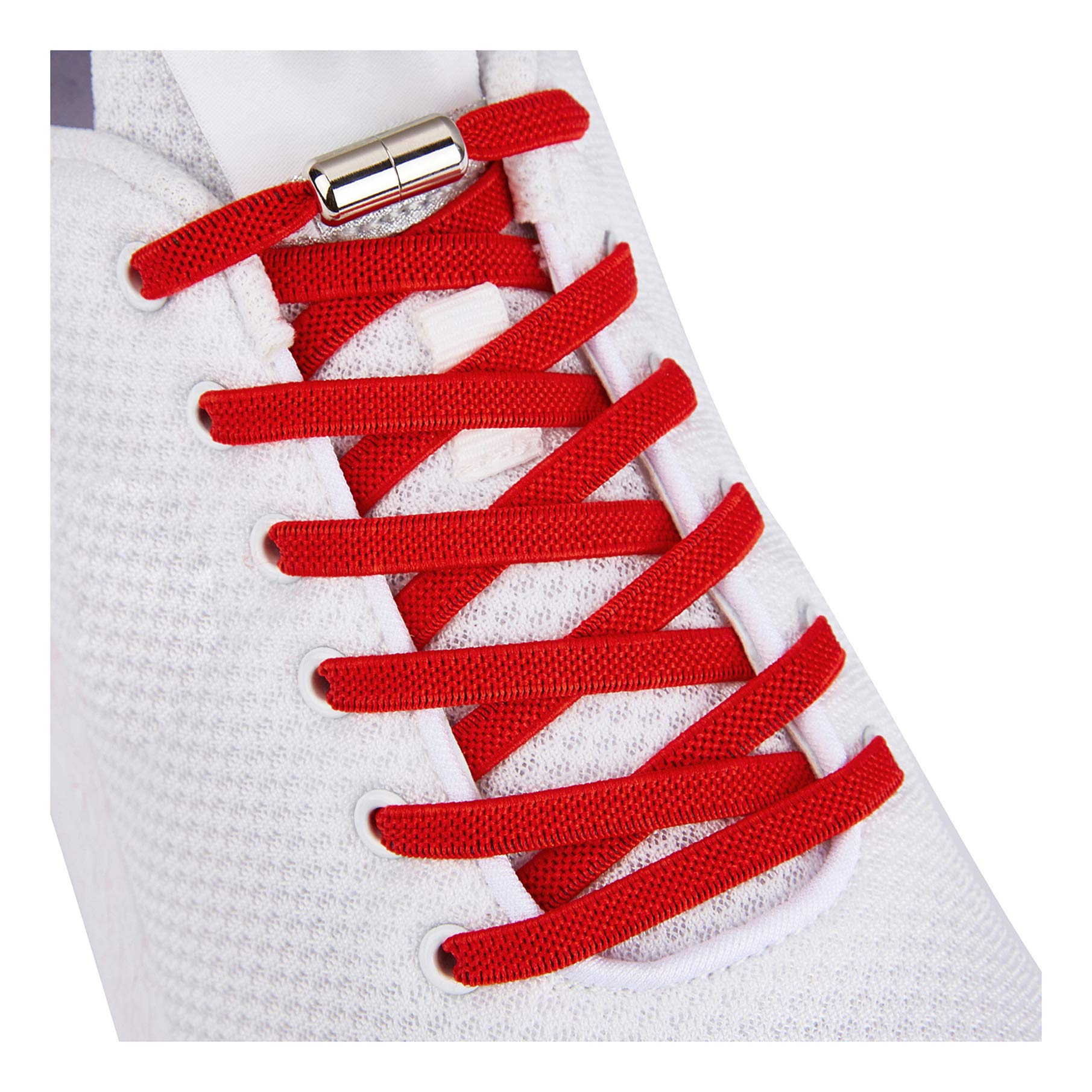 Anan520 Tieless Elastic Shoe Laces, No Tie Shoelaces For Kidsadults Red