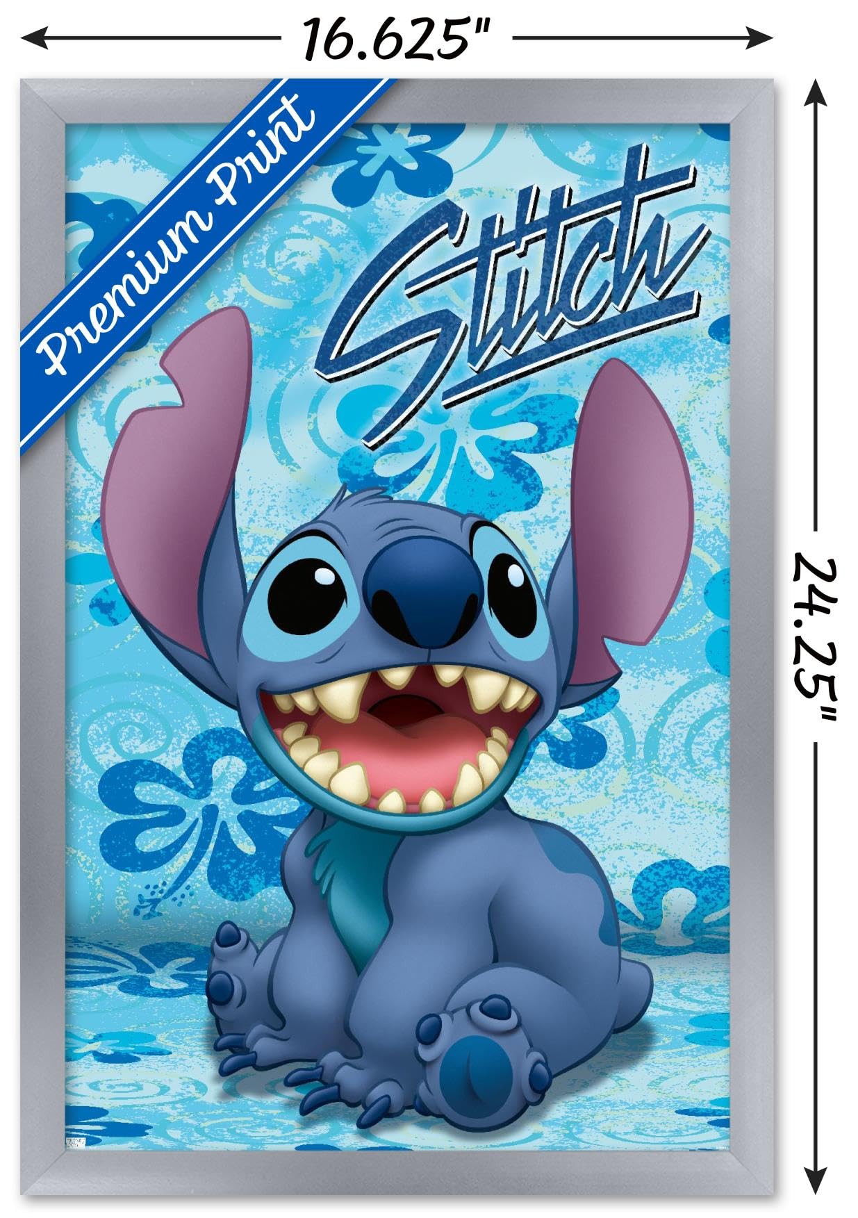 Trends International Disney Lilo And Stitch - Sitting Wall Poster, 14.72'' X 22.37'', Silver Framed Version