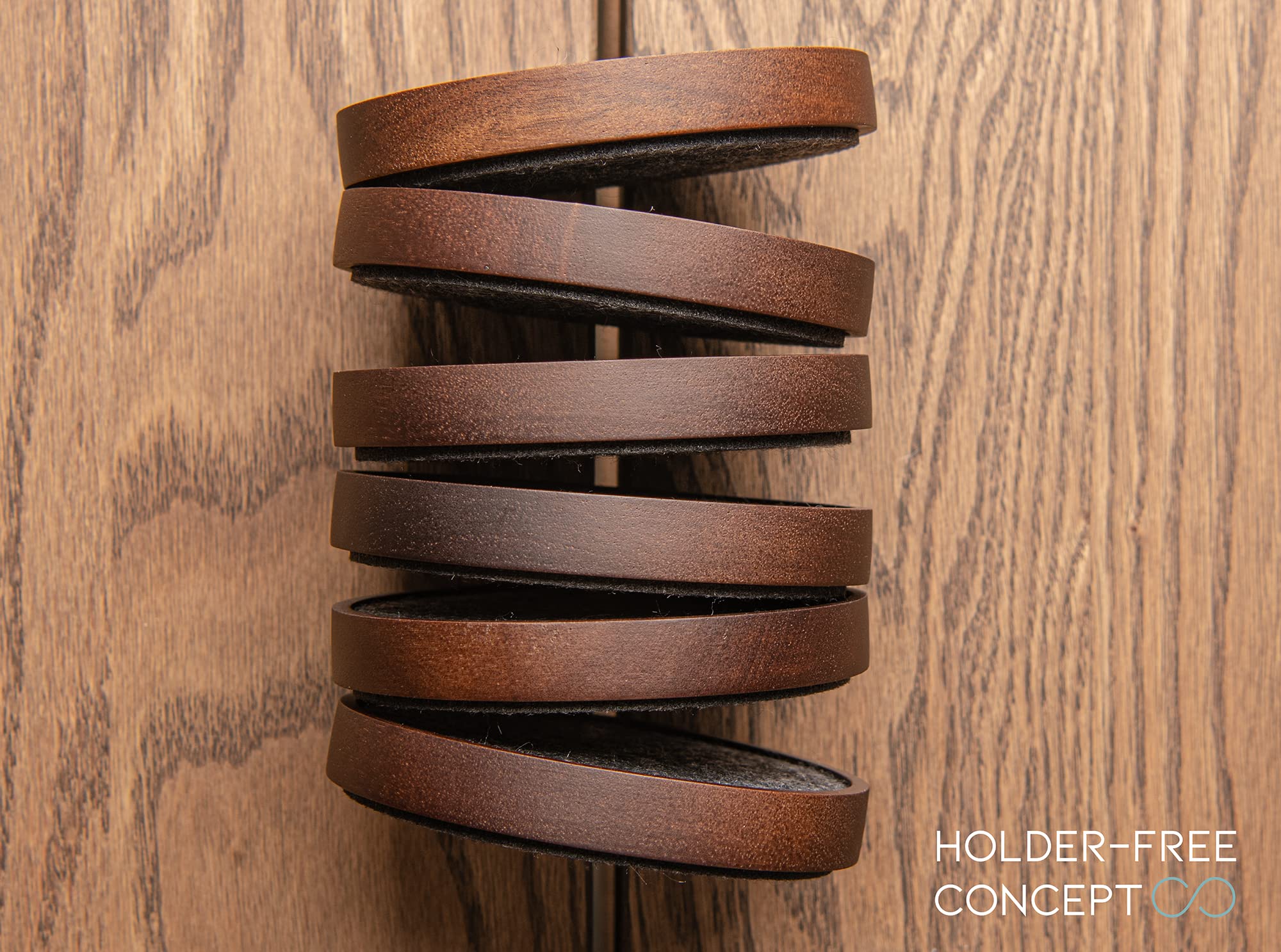 Wood Coaster For Drinks, 4.3 Inch, Set Of 6, Absorbent And Insulation Felt Stackable Cup Holders, Coasters For Wooden Table, Des