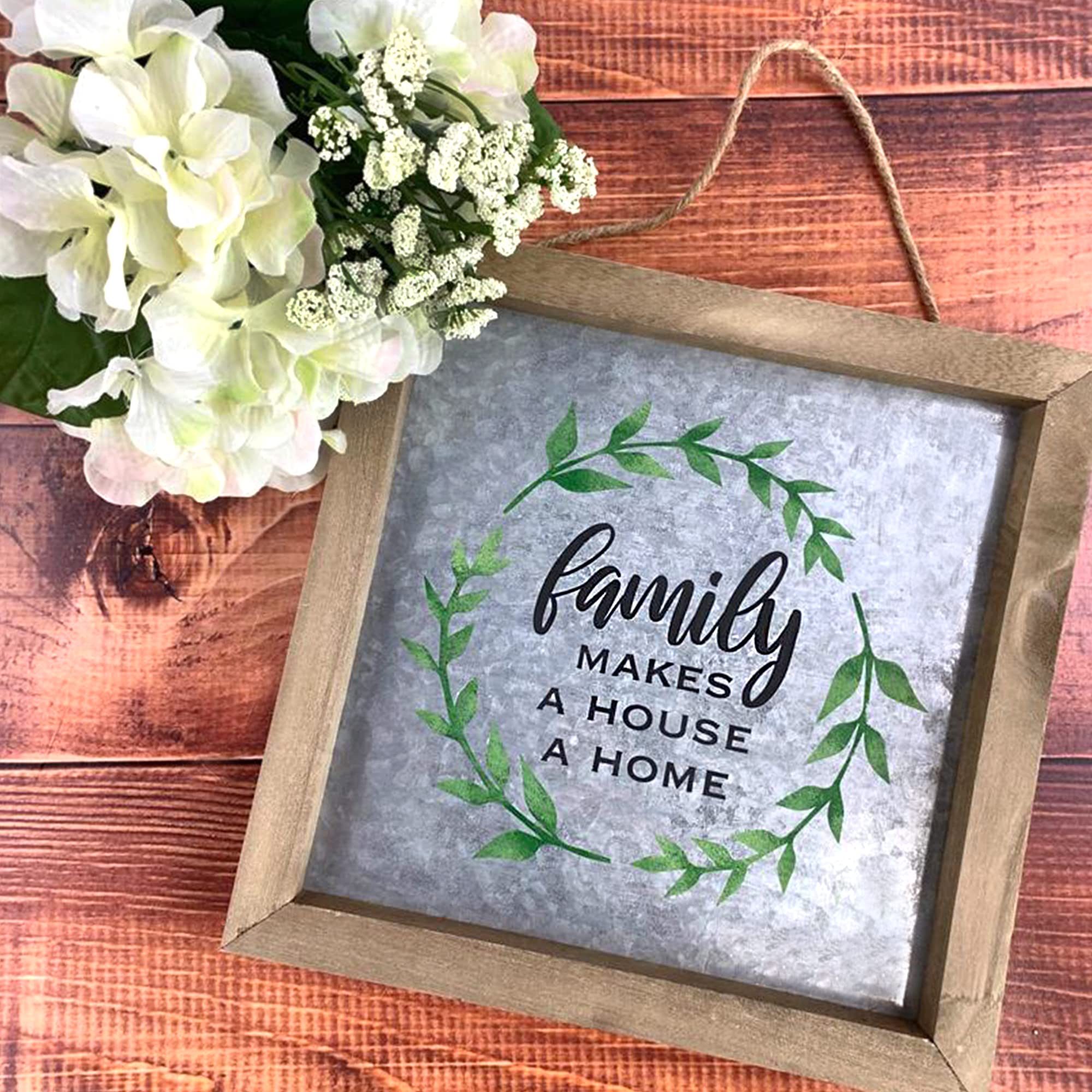ArtSkills Wood Framed Galvanized Metal Plaque, Blank Metal Sign for Personalized Signs, Kitchen Decorations, DIY, Rustic Home D