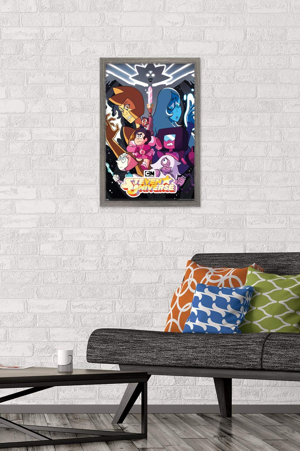 Trends International Steven Universe - One Sheet Wall Poster, 14.72'' X 22.37'', Barnwood Framed Version