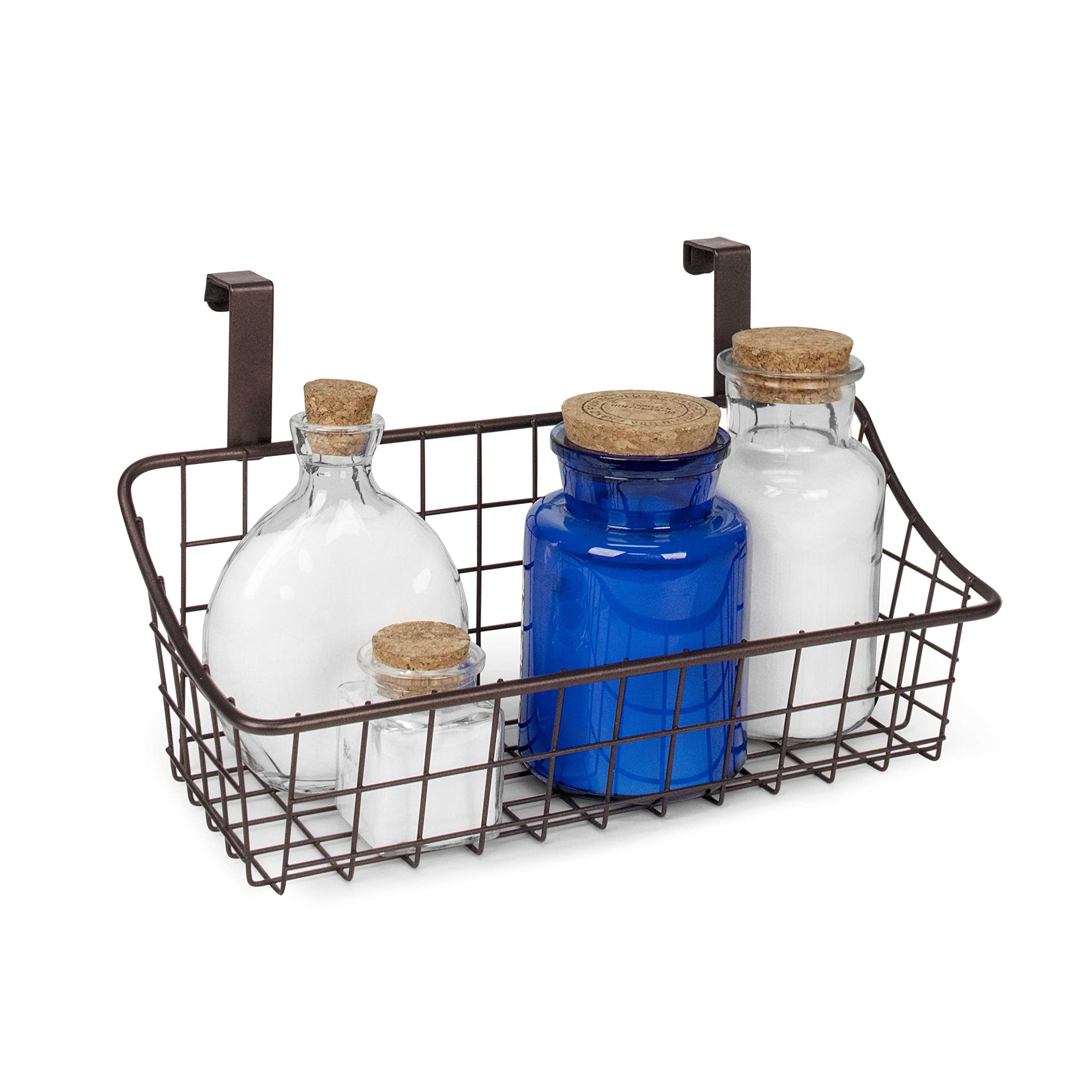 Spectrum Diversified Grid Storage Basket  Over the Cabinet Door  Small  Bronze