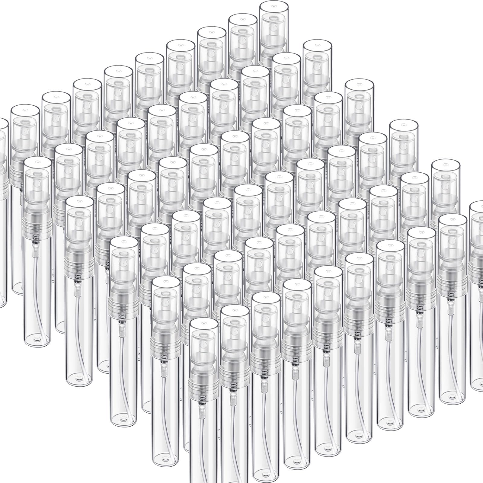 Fandamei 60Pcs 5Ml Mini Spray Bottle, Mini Clear Plastic Spray Bottle Empty, Fine Mist Refillable Mini Perfume Bottle, Perfume A