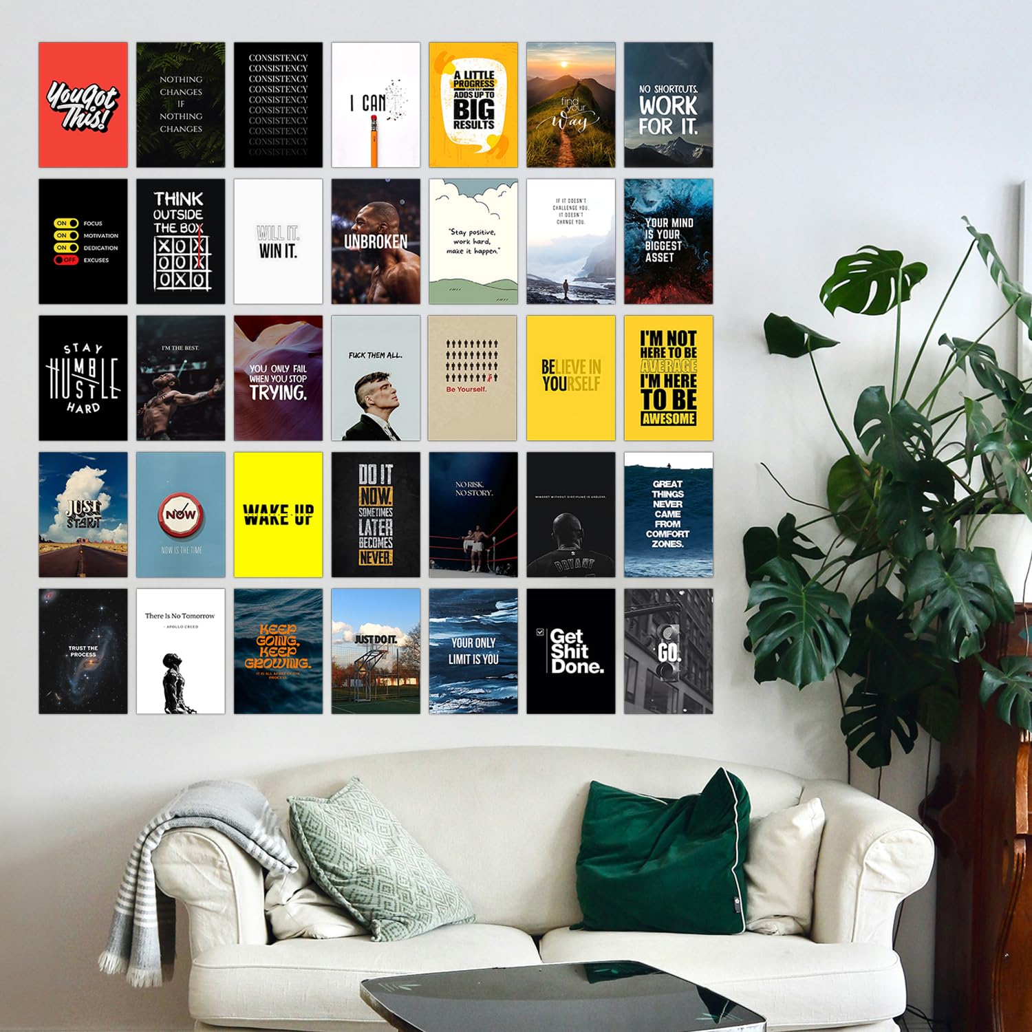 Wallgasm Motivational Posters Set - Set of 54, 4 x 6 Inches Posters | Hustle Posters | Trading Posters | Posters for Room, Livin