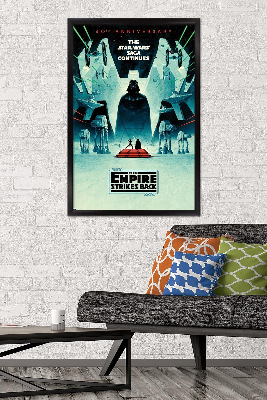 Trends International Star Wars: The Empire Strikes Back - 40Th Anniversary Wall Poster, 22.375'' X 34'', Black Framed Version