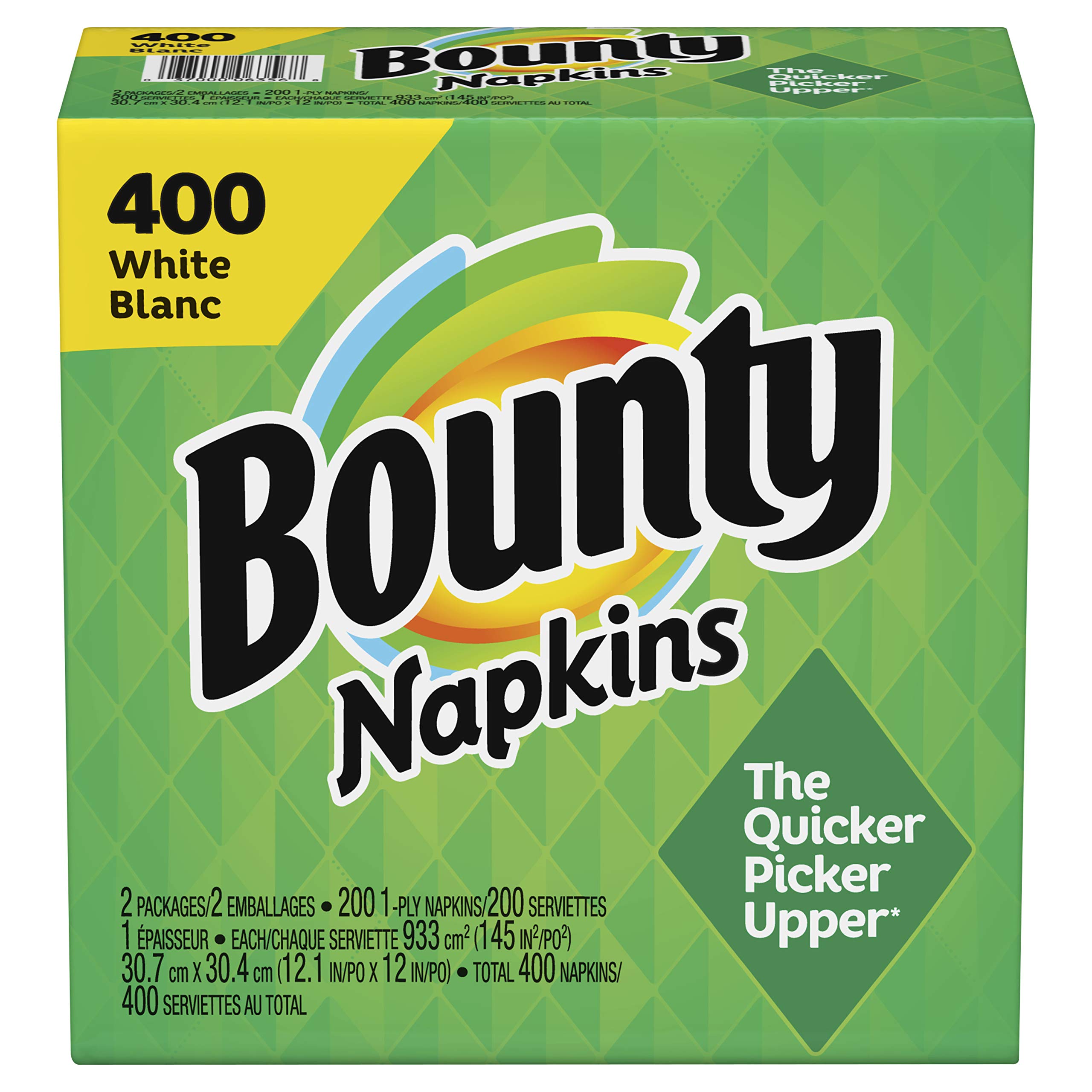 Bounty Paper Napkins, White, 1 Pack, 400 Sheets Per Pack