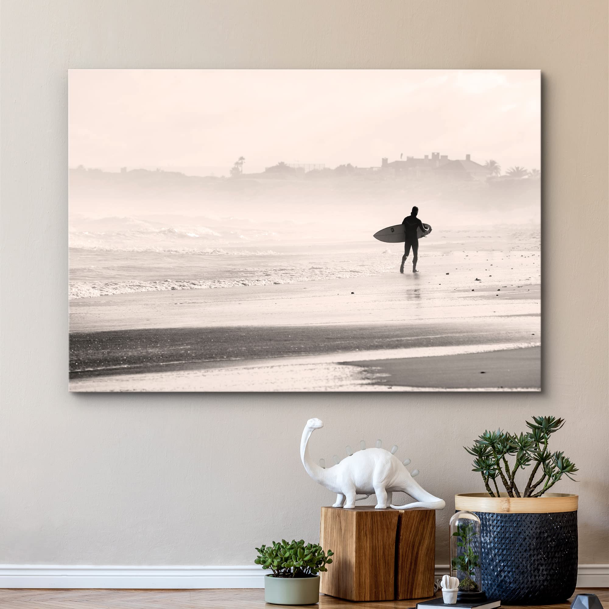 Wall26 Canvas Print Wall Art Surfer On Seashore At Dawn Sports Athletes Photography Realism Contemporary Scenic Urban Multicolor