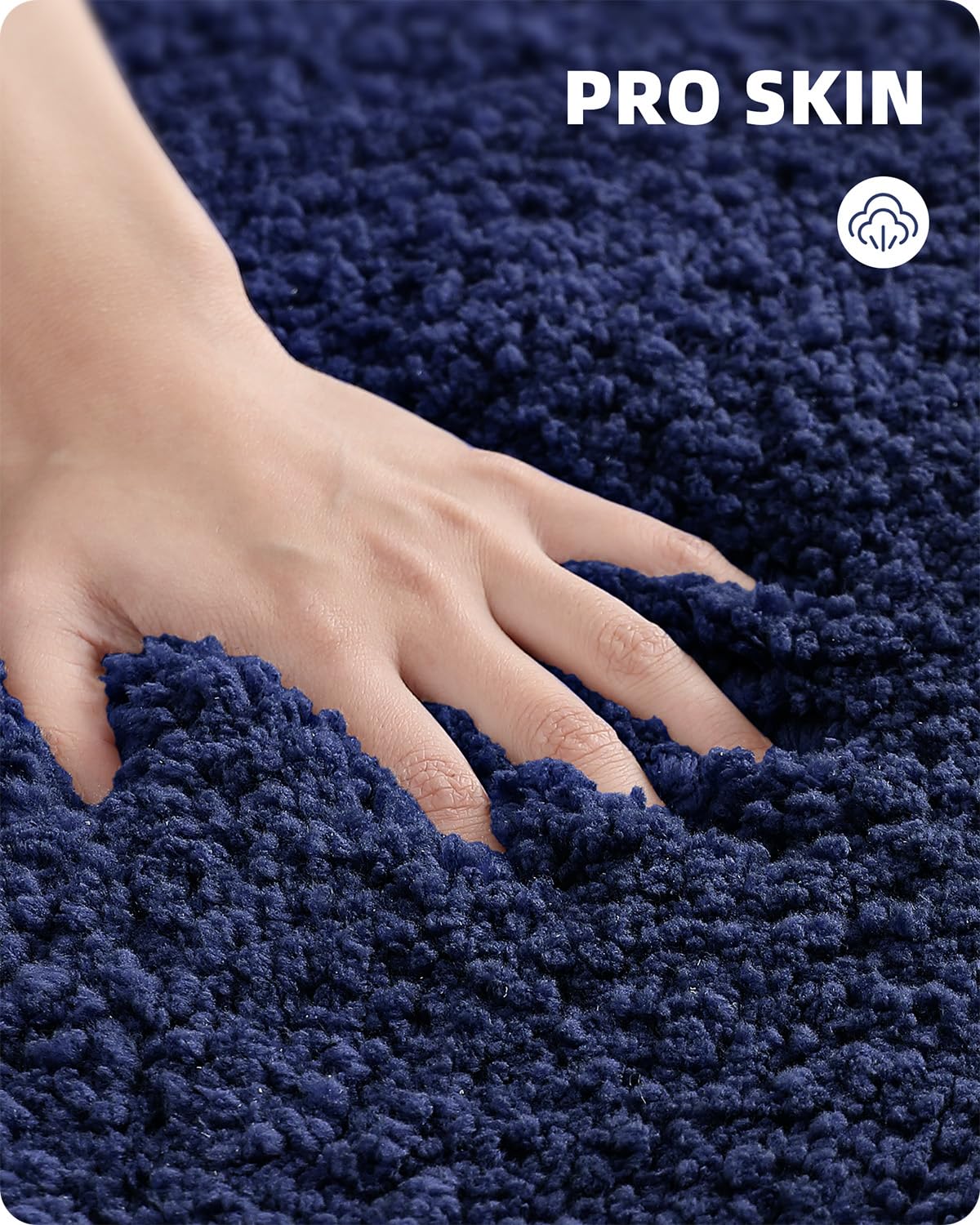 Color&Geometry Navy Blue Bathroom Rugs 24   X36   , Large- Upgrade Your Bathroom With Soft Thick Dark Blue Bath Mat- Non Slip, P