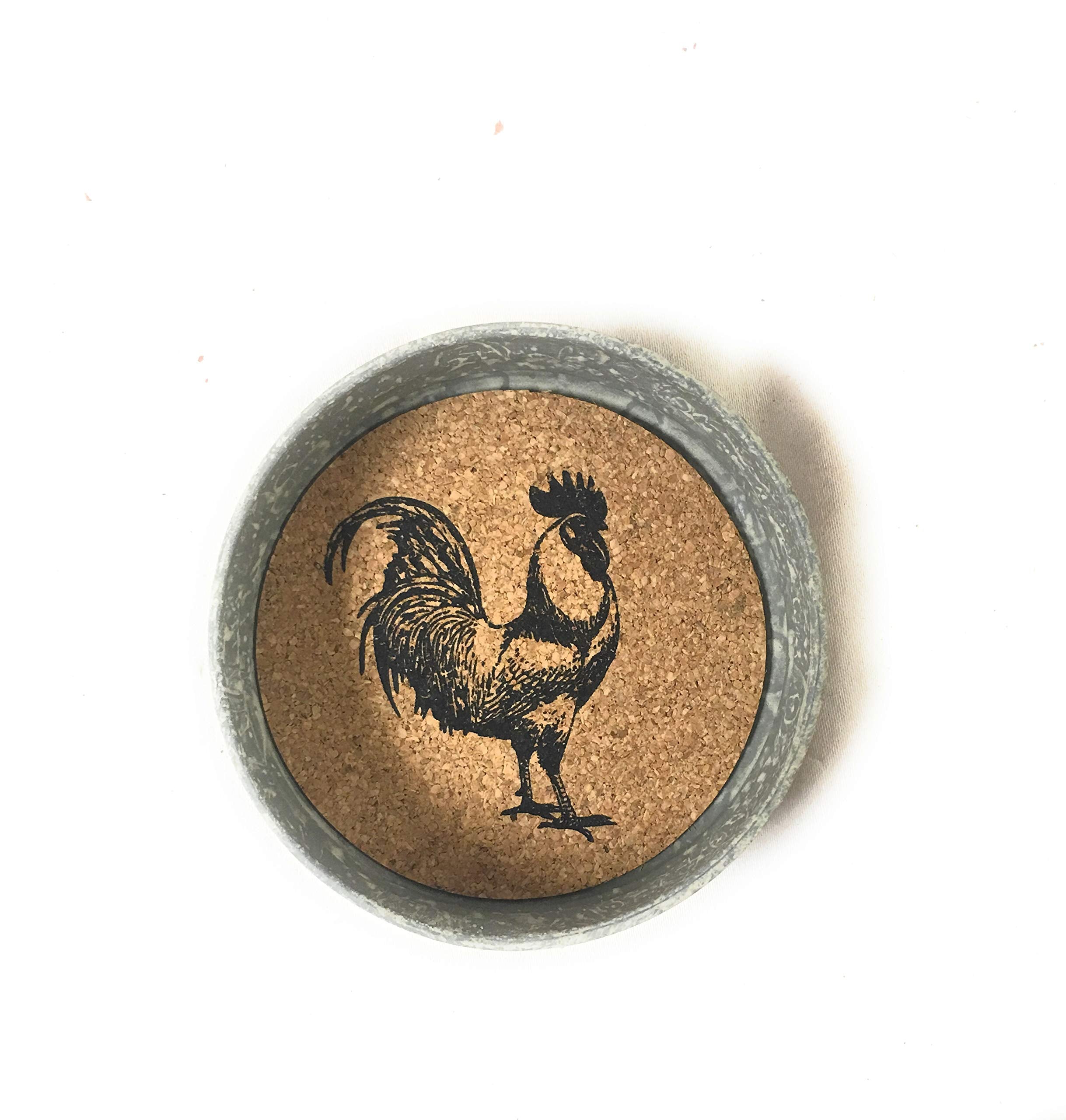 Mason Jar Lid Coaster - Rooster - Box Of 4