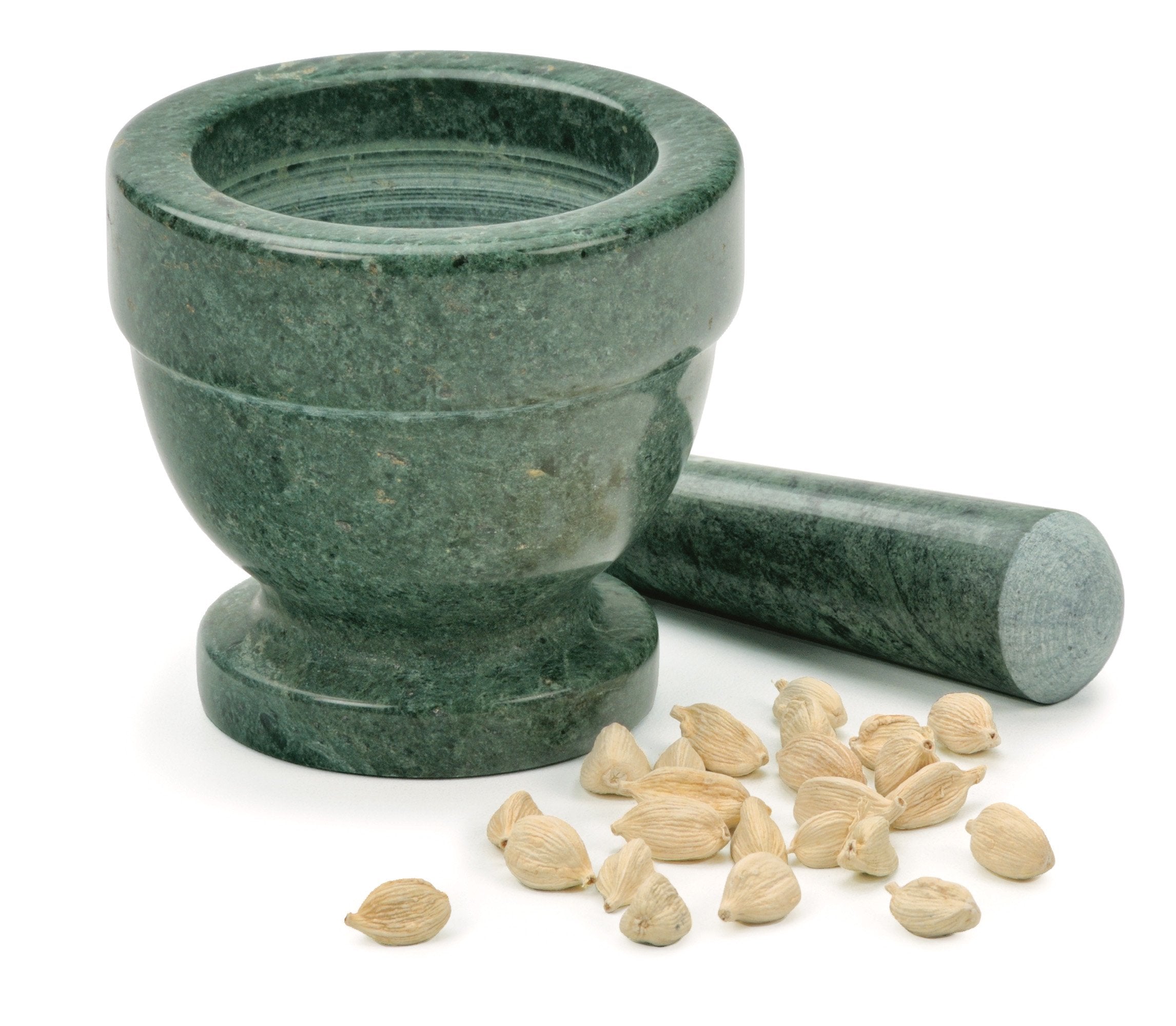 Rsvp International Green Marble Mortar & Pestle, 2 Ounce | Grind Spices, Powder Pesto, Mash Herbs, Crush Pills | Unique Marble D
