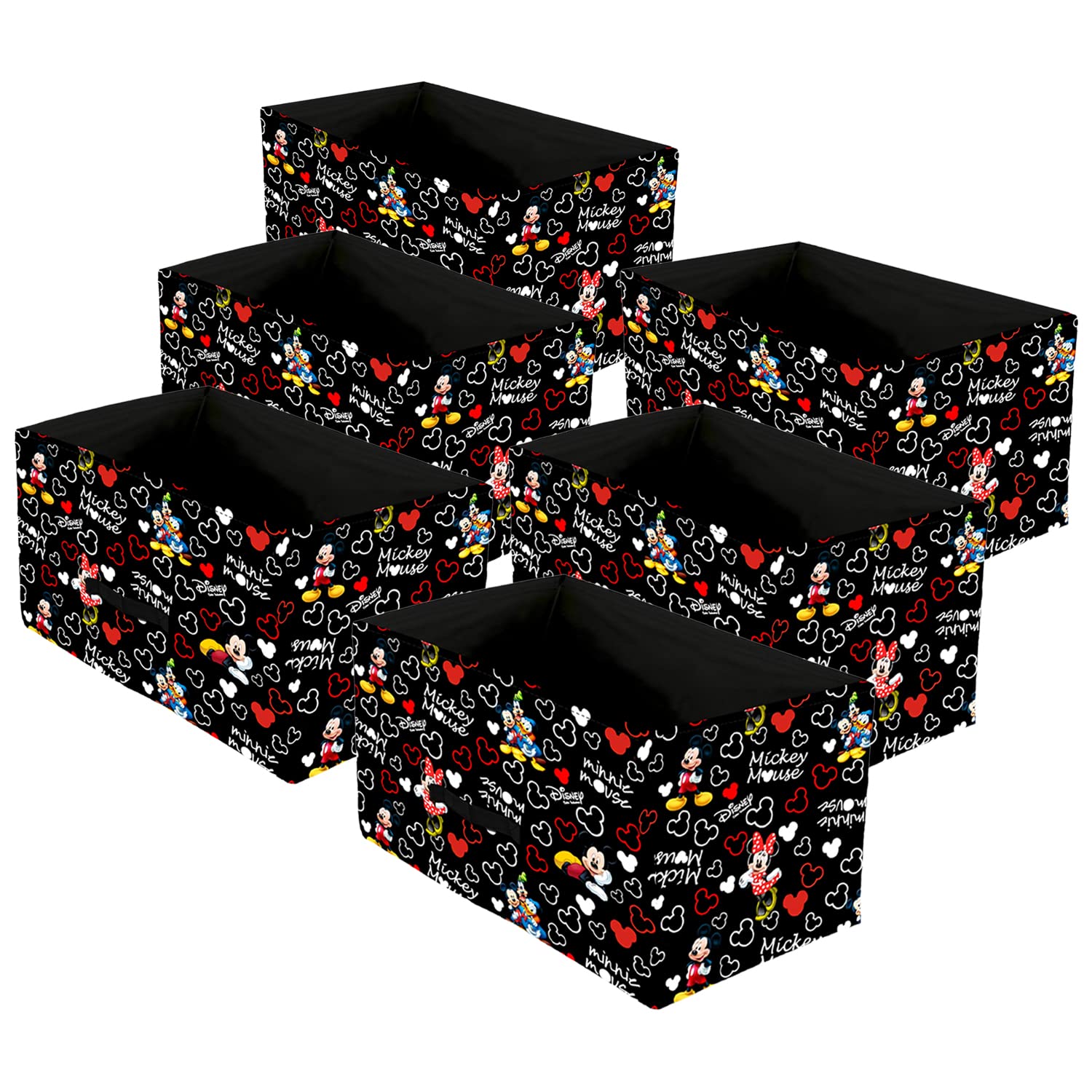 Kuber Industries Disney Mickey Print Foldable Drawer Storage Unit|Non Woven Storage Box For Clothes|Storage Organizer For Toys, 