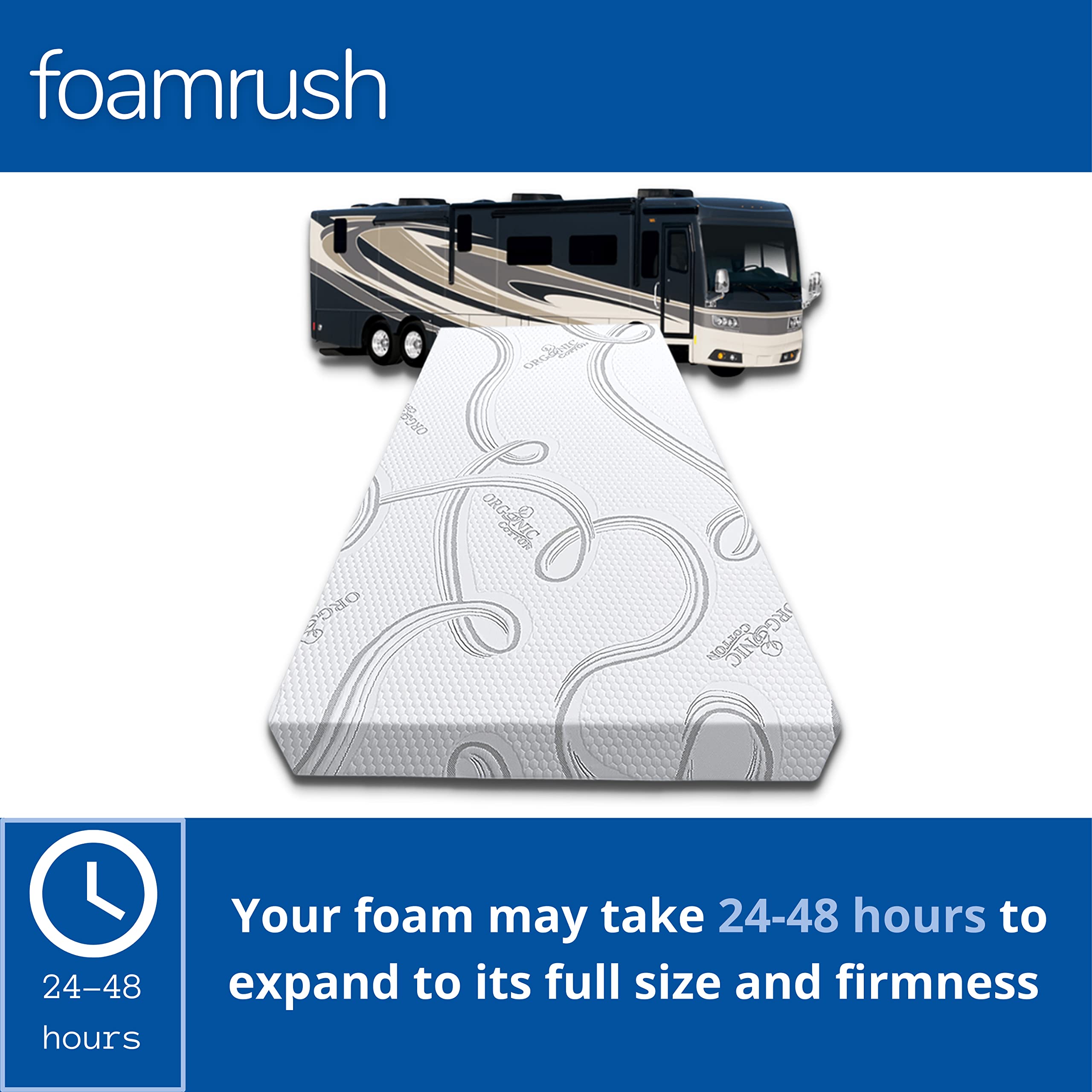 Foamrush 6-Inch Truck (36'' X 76'') Cooling Gel Memory Foam Mattress Replacement With Cover, Medium Firm, Comfort Pressure Relie