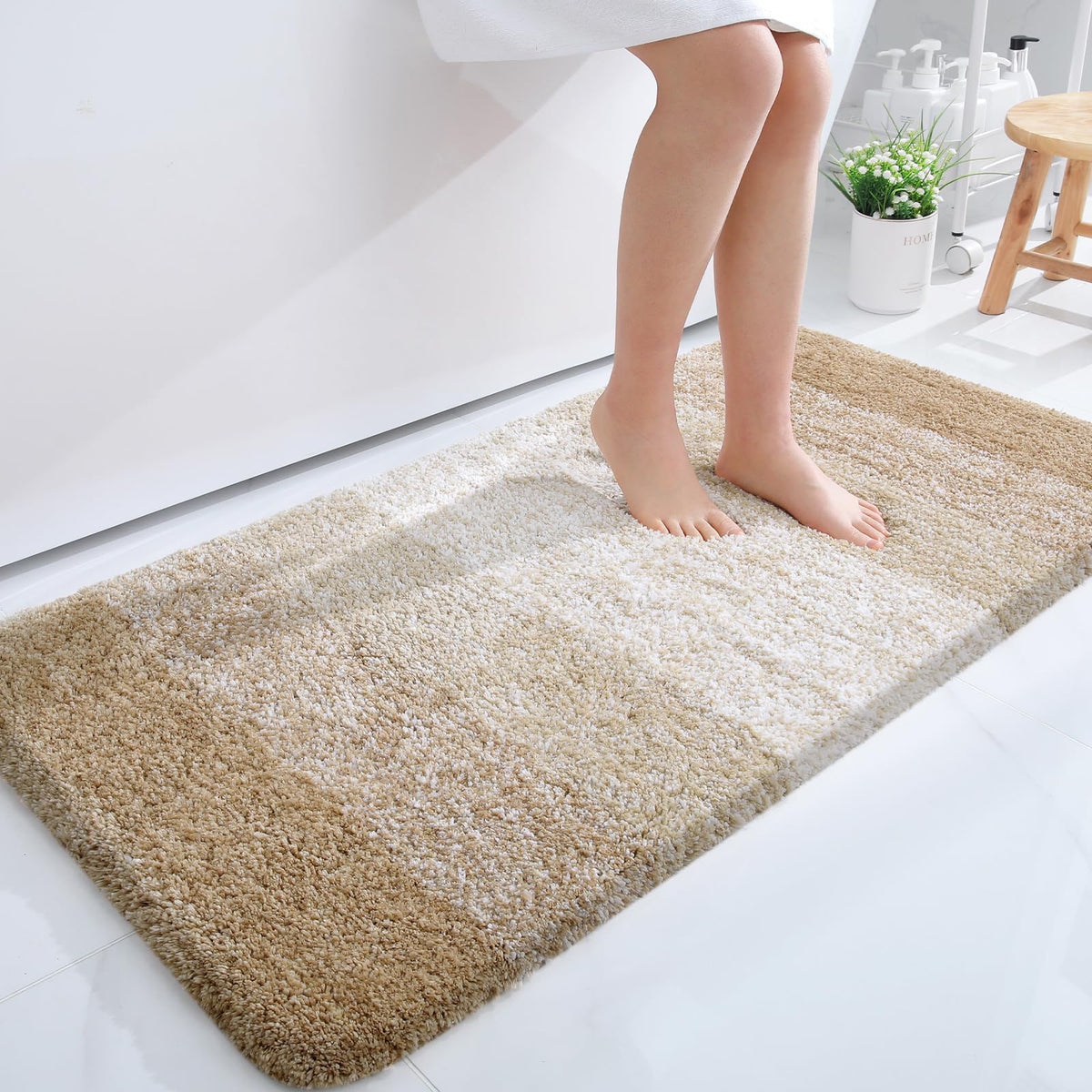 Olanly Bathroom Runner Rugs 47X24, Extra Soft Absorbent Microfiber Bath Rugs, Rubber Backing, Quick Dry, Machine Washable Bath M