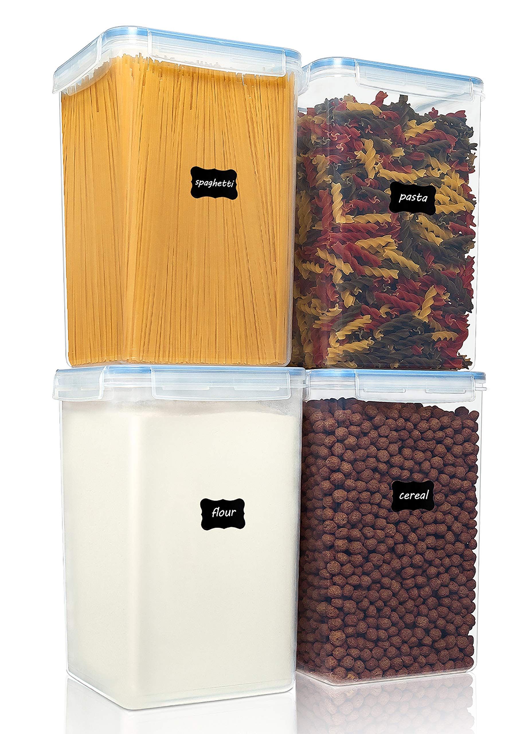 Vtopmart Extra Large Tall Airtight Food Storage Containers 4 Pieces 5.9Qt / 6.5L-Plastic Pba Free Kitchen Pantry Storage Contain