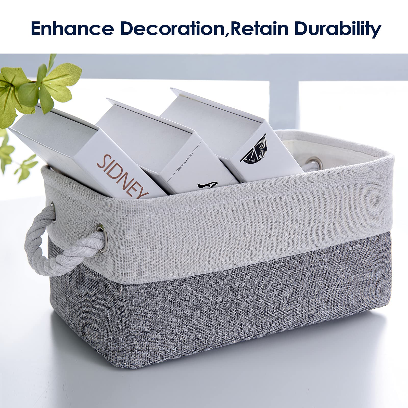 Thewarmhome Small Storage Baskets For Organizing,Storage Baskets For Shelves,Small Fabric Storage Bins W/Handles For Closet Nurs