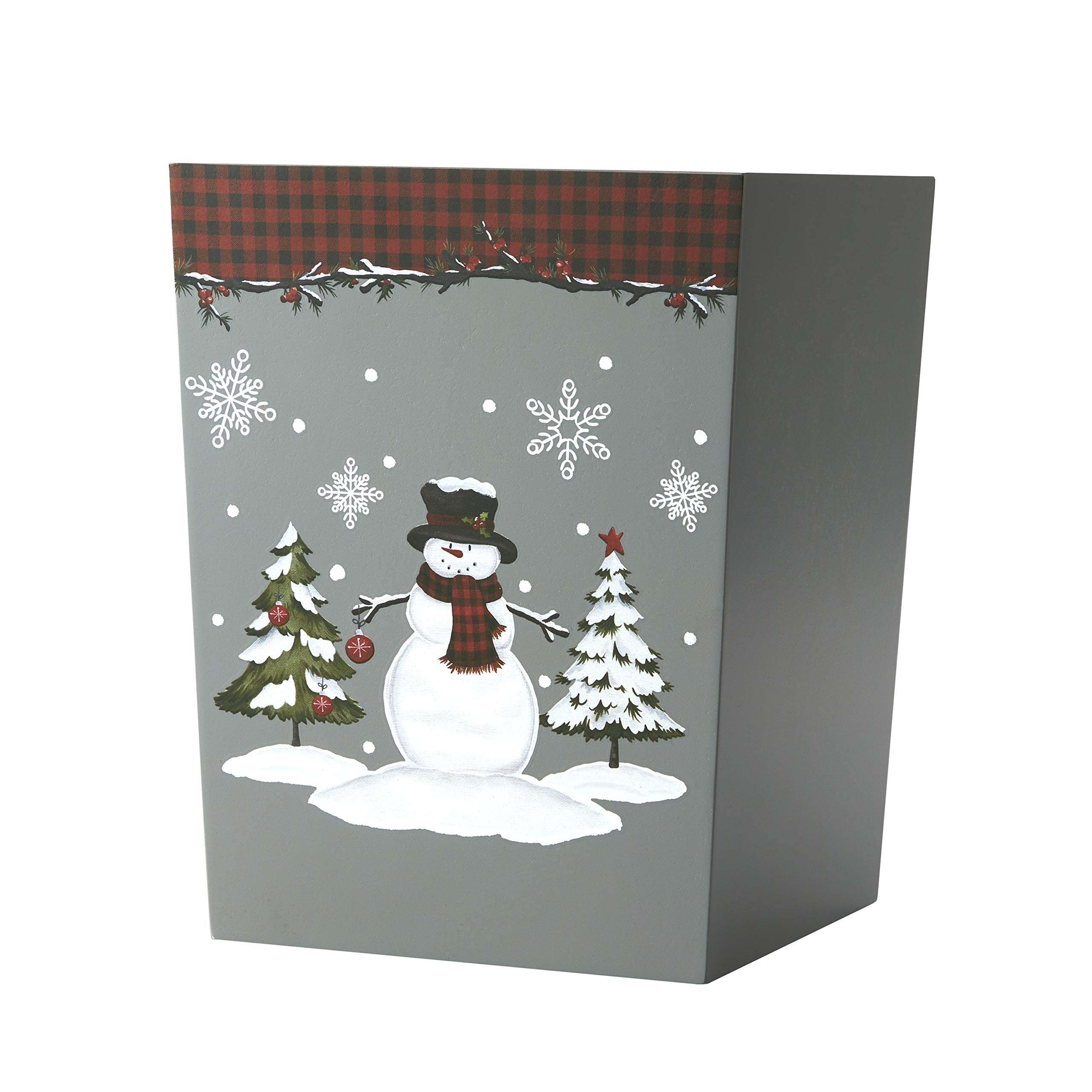 SKL Home Woodland Winter  Wastebasket  Red