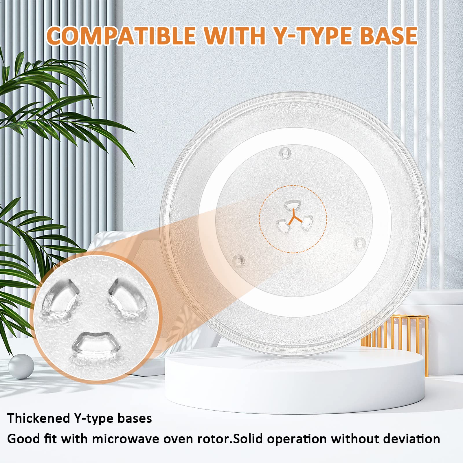 14 1/8 Inch Microwave Glass Turntable Plate Replacement For G.E Sam-Sung Microwave Oven Replaces Wb49X10063 De74-20002B Wb39X100