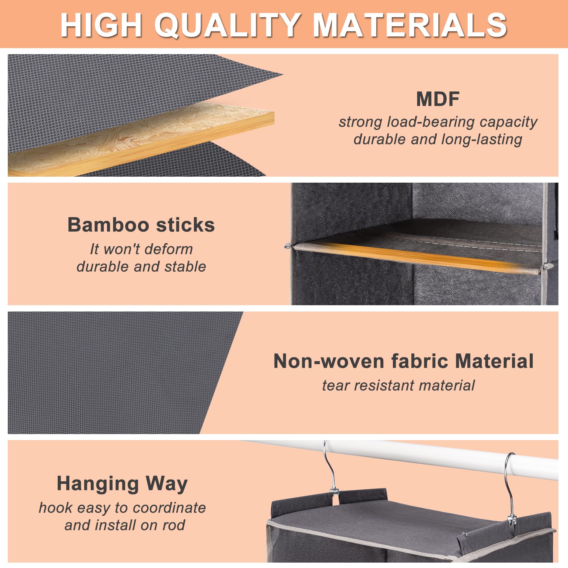 BOOMIBOO Hanging Closet Organize and Shelves