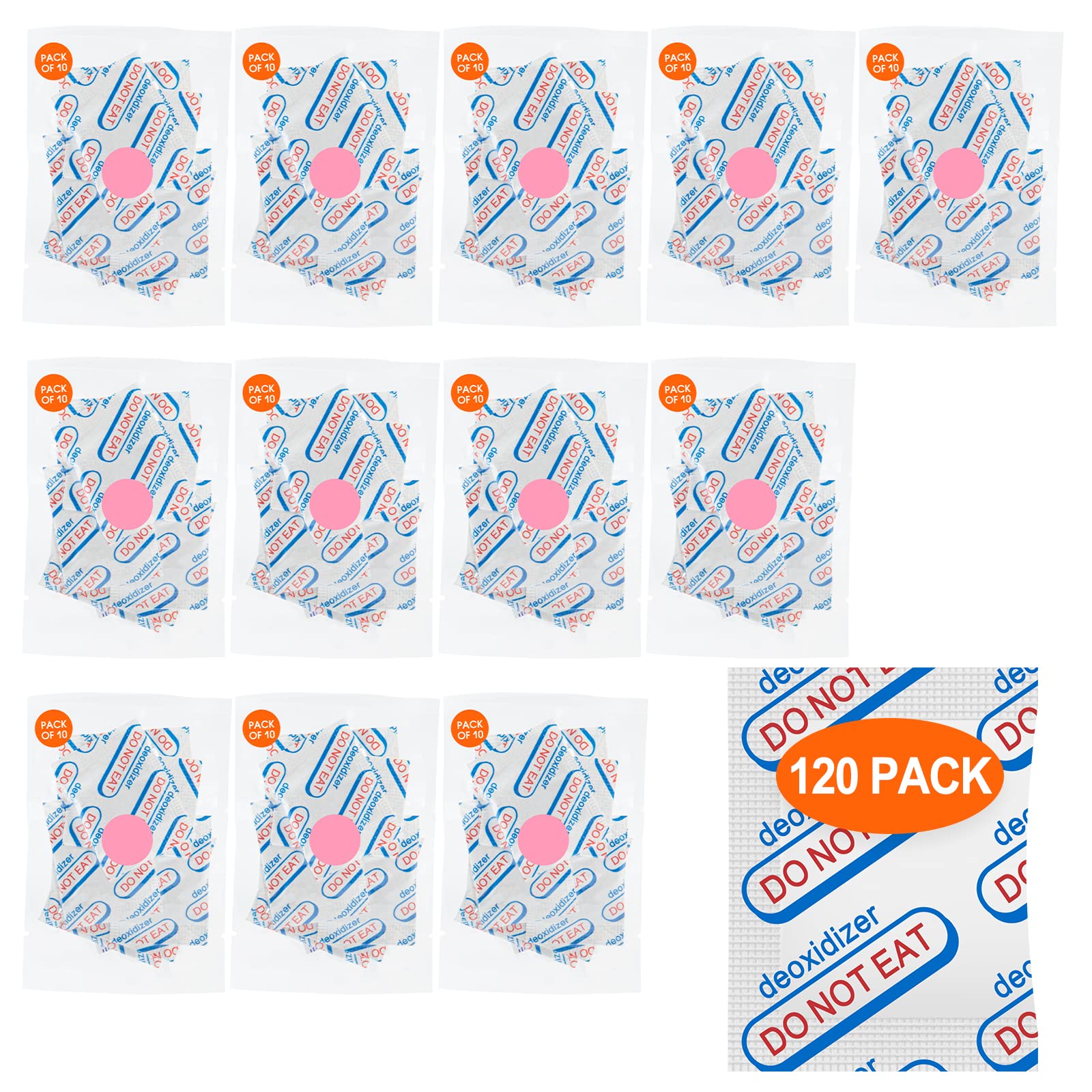 120 Packs 500Cc Food Grade Oxygen Absorbers (10 Pack In Individual Vacuum Bag ) , Oxygen Absorbers For Long Term Food Storage Wi