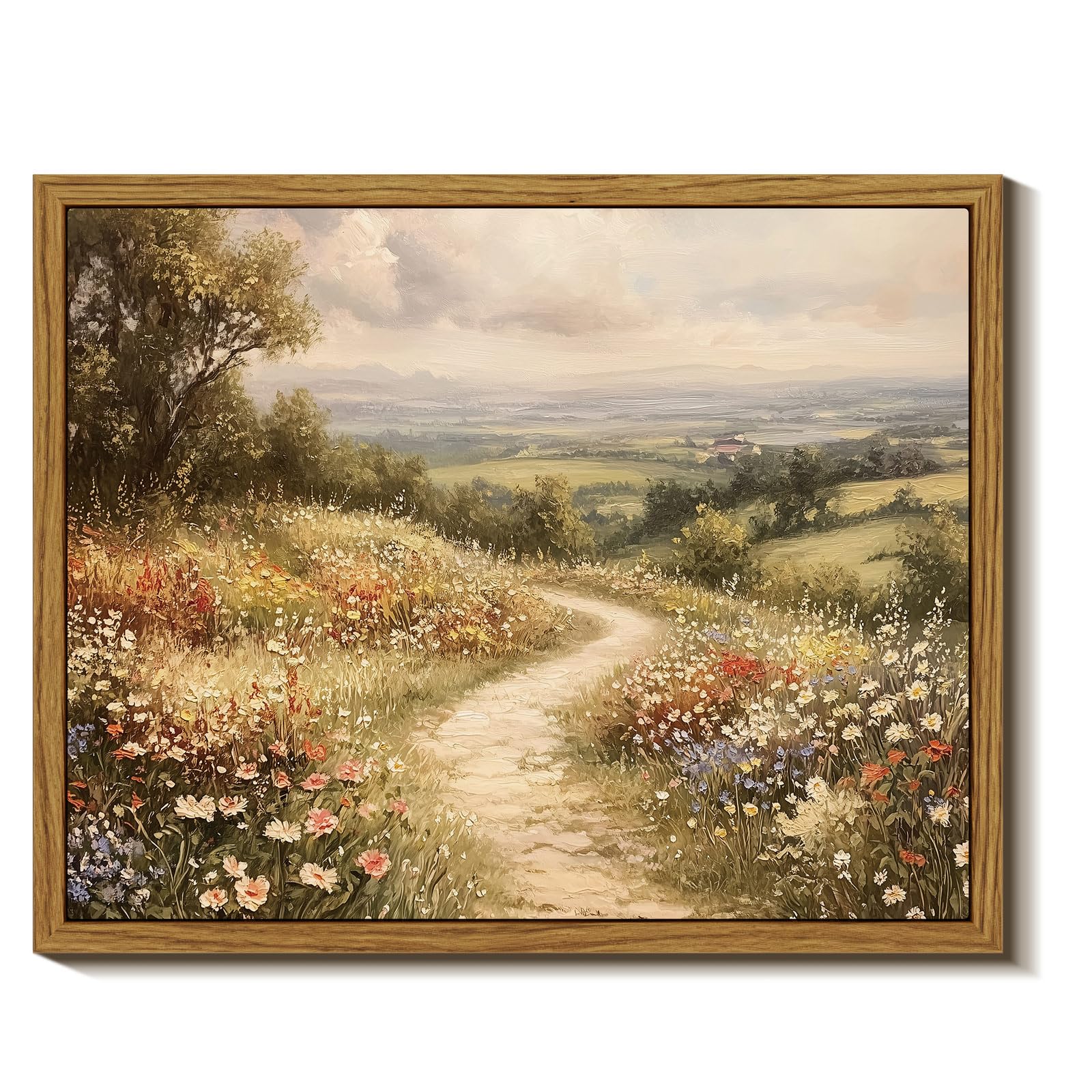 Insimsea Framed Wall Art For Living Room Flower Canvas Art Wall Decor Bedroom Floral Artwork Oil Paintings Picture Prints Rustic