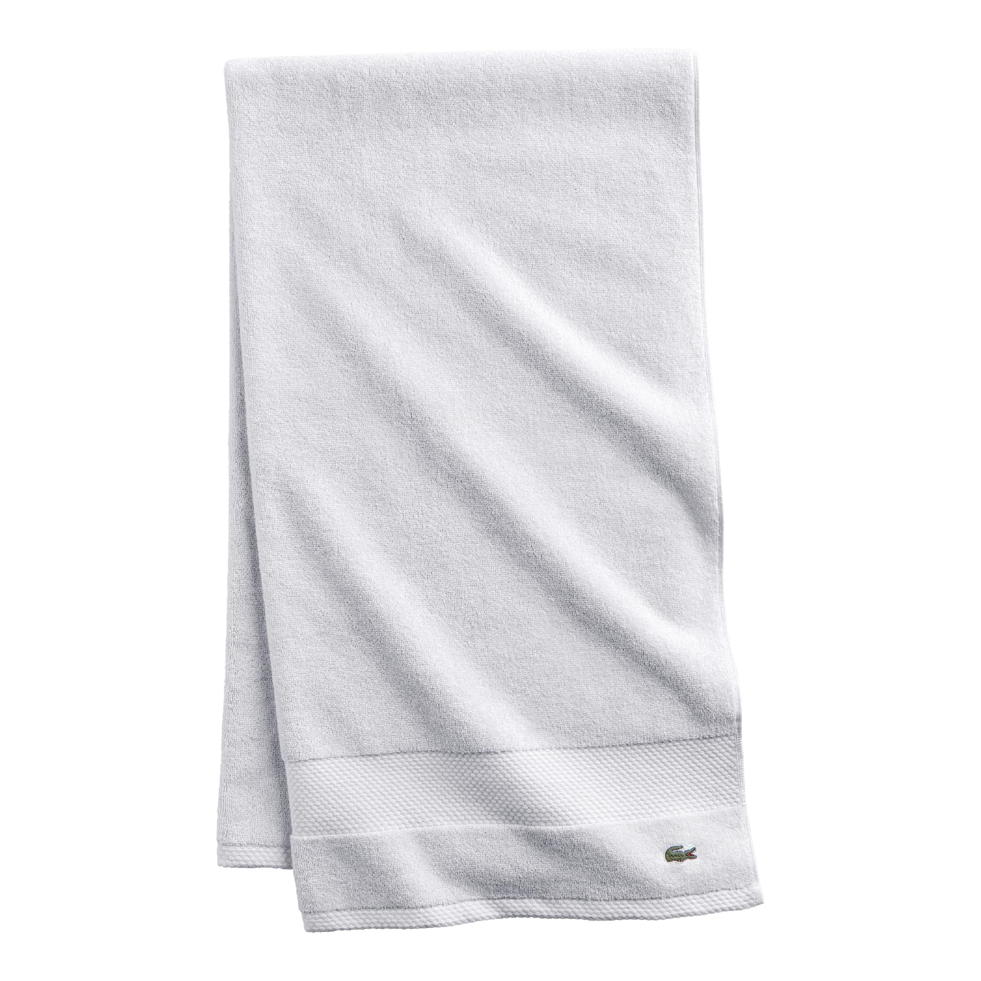 Lacoste Heritage Supima Cotton Bath Towel  White  30 '' x 54 ''