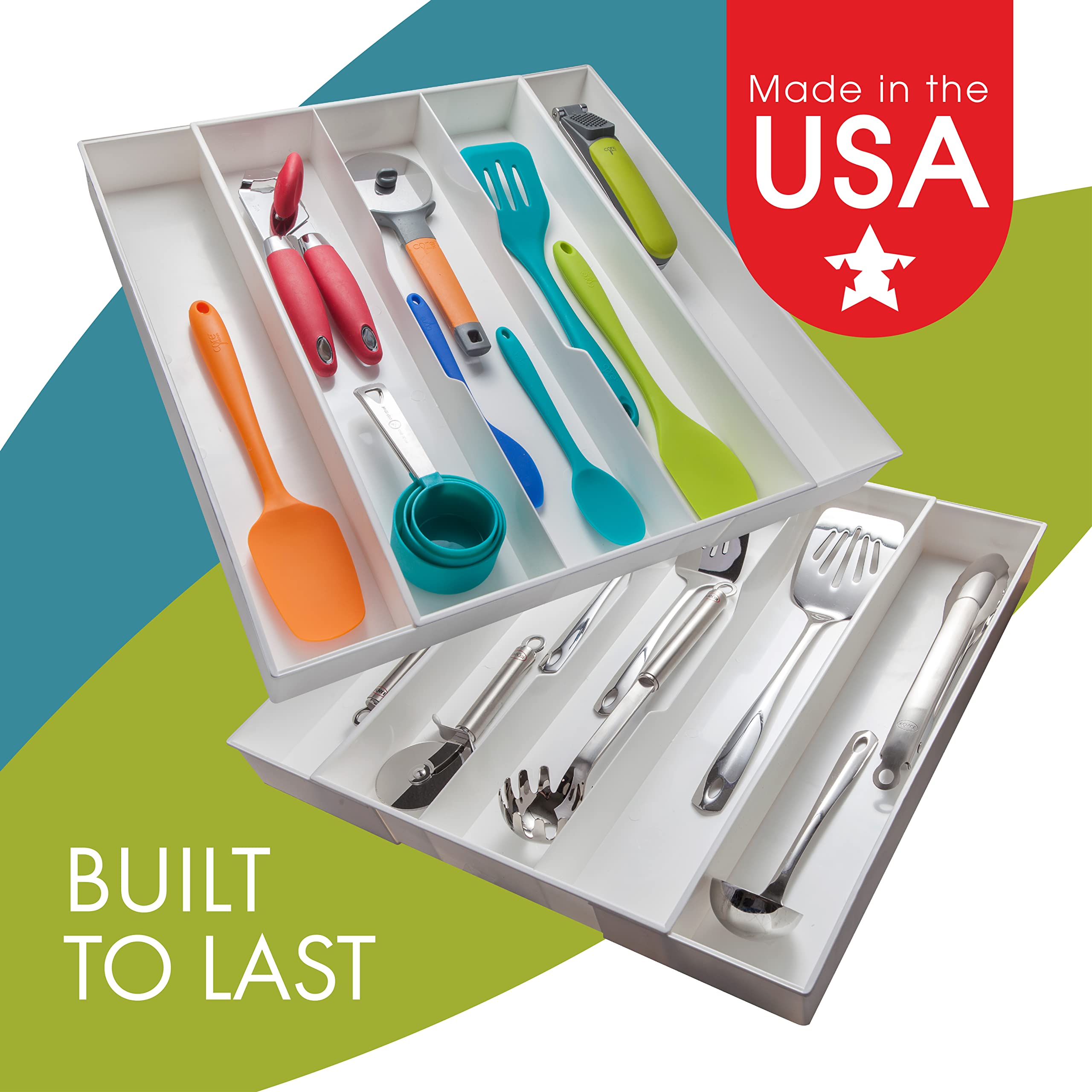 Dial Industries 2544 Expand-A-Drawer Utensil Organizer Tray, Large Utensils