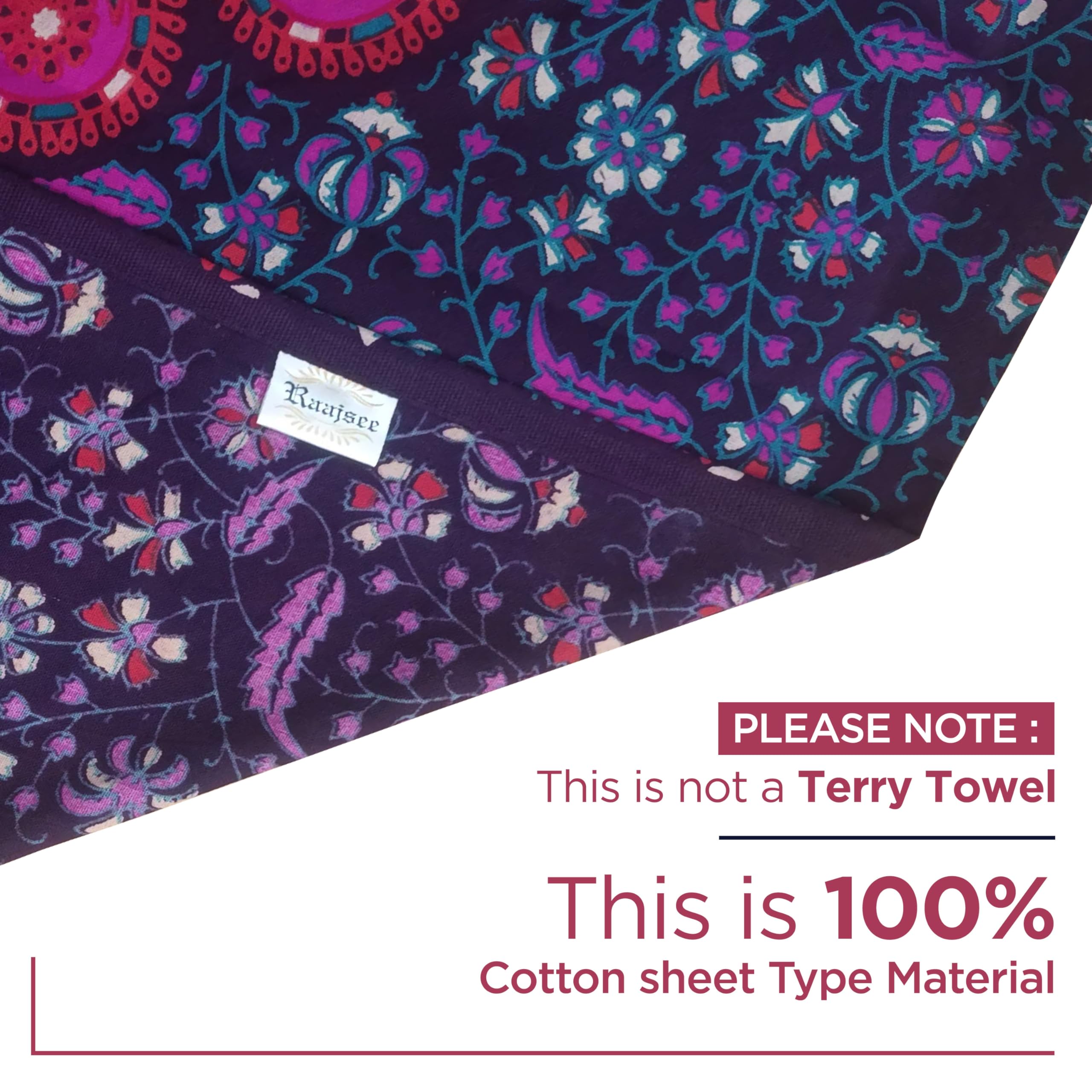 Raajsee Purple Round Beach Tapestry Hippie/Boho Beach Blanket Mandala Roundie/Indian Cotton Throw - Round Tablecloth/Home Decor/