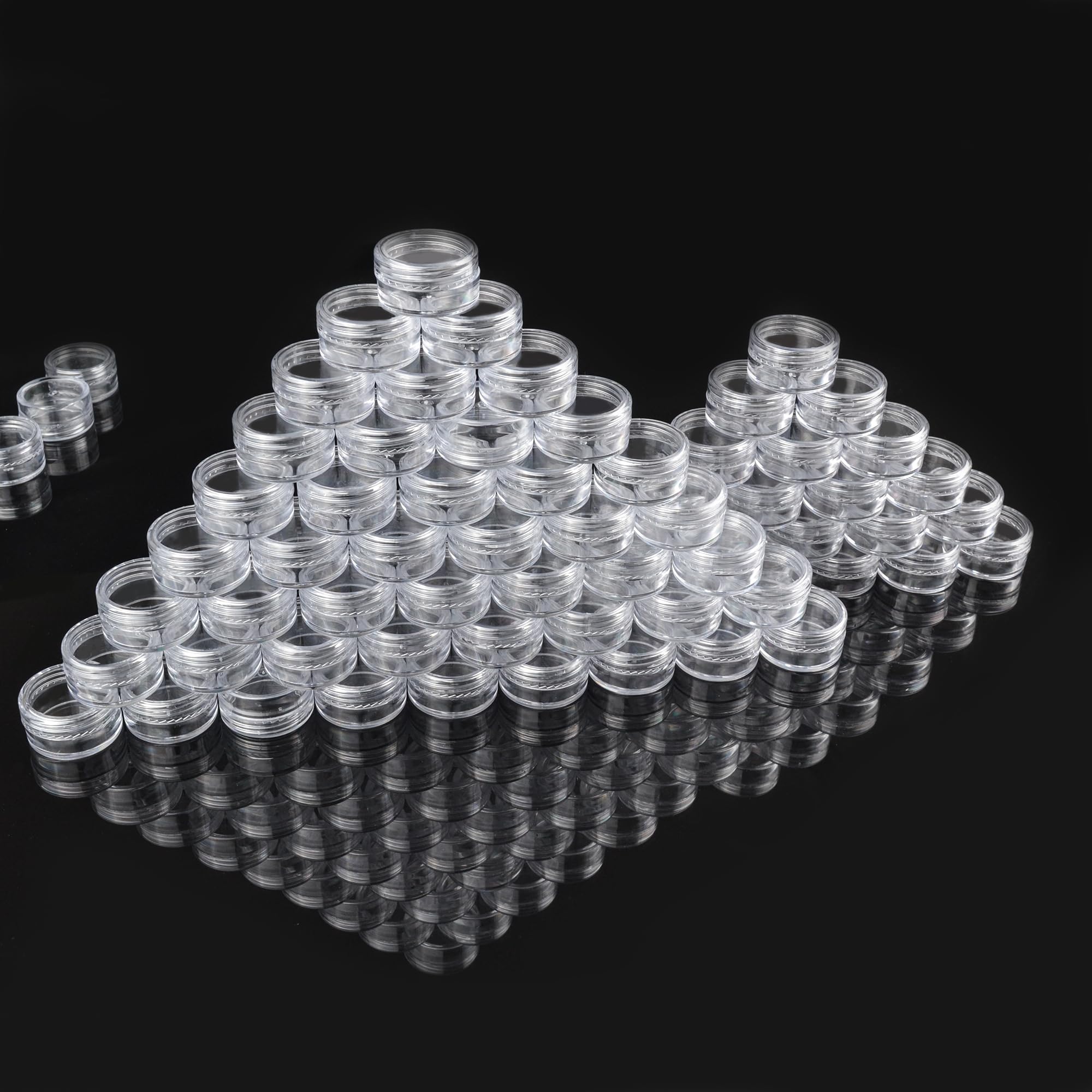 200 Pcs 5 Gram Empty Plastic Cosmetic Samples Container For Make Up, Eye Shadow, Nails, Powder, Gems, Beads, Jewelry, Cream Smal