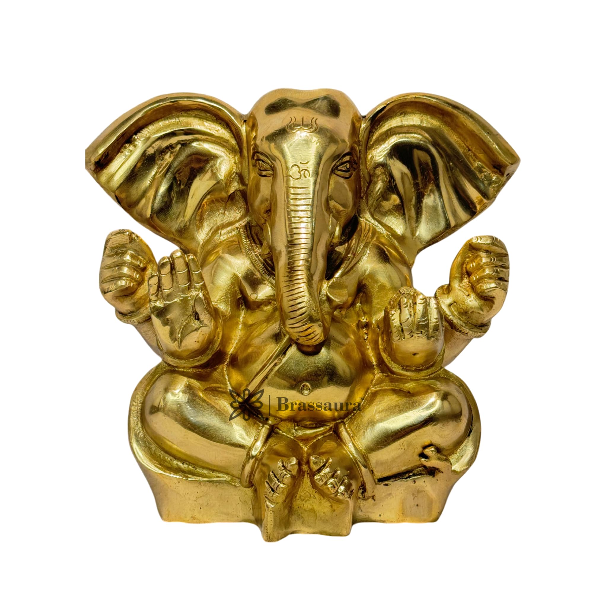 Brassaura Brass Sitting Ganesha Statue For Home And Decor Brass Ganesh Murti For Pooja Room Ganpati Idol For Home Entrace Decor