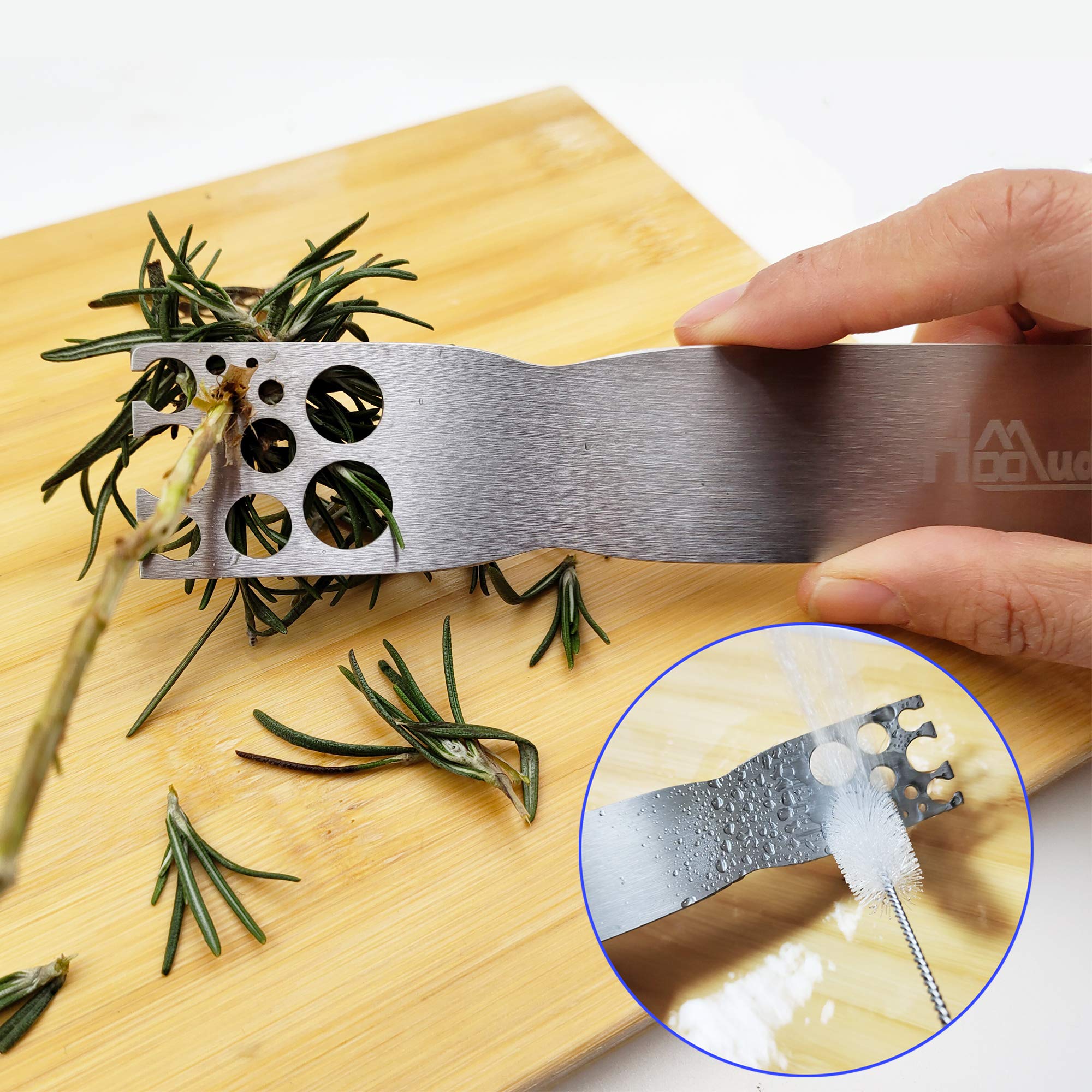 Hoomuda Herb Strippers 11 Holes-Stainless Steel Kitchen Leaf Stripping Tool- Perfect For Removing Stems From Herbs & Kale (1 Pac