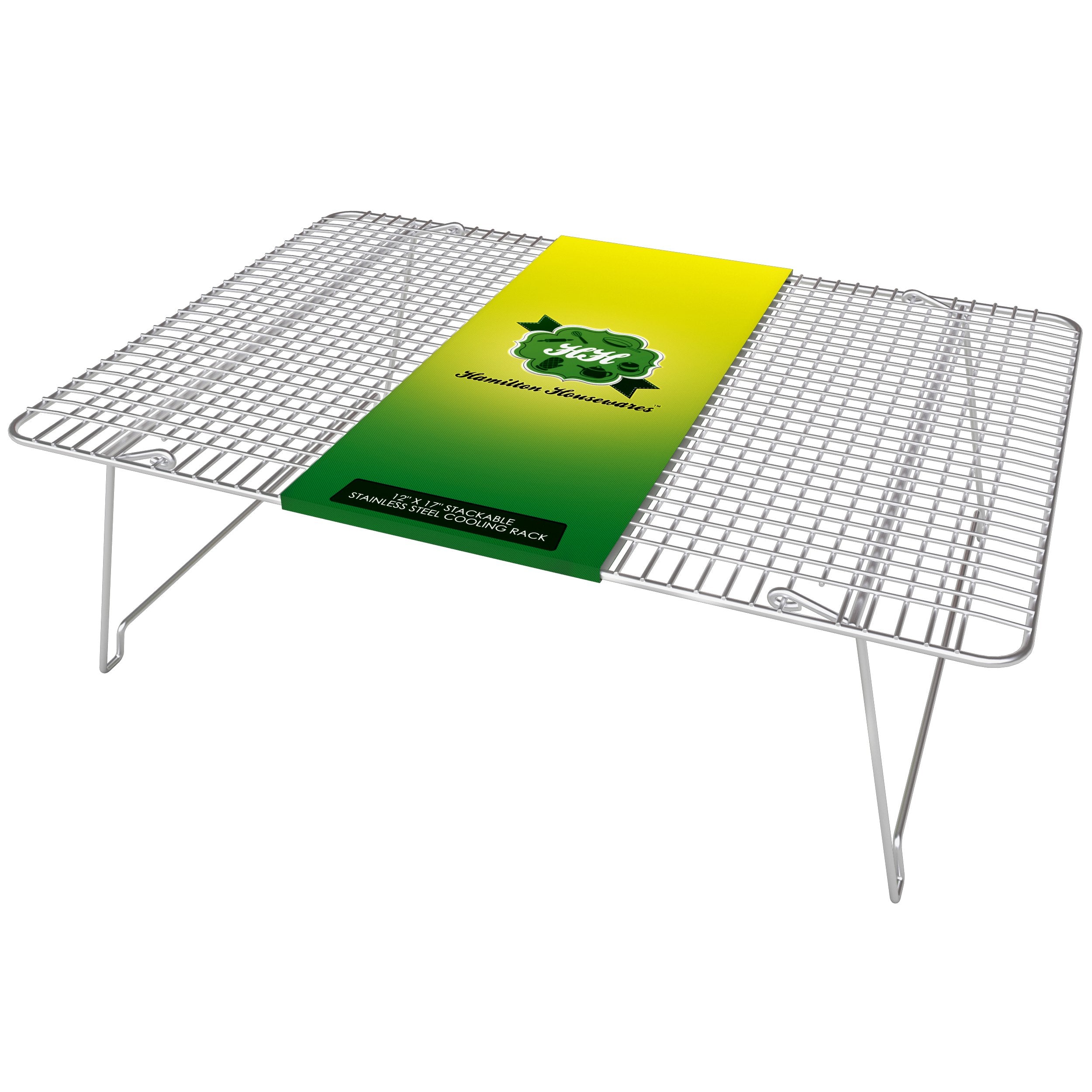 Hamilton Housewares Stackable Stainless Steel Wire Half Sheet Cooling Rack(12''X17'') - With Collapsible Folding Legs - For Baki