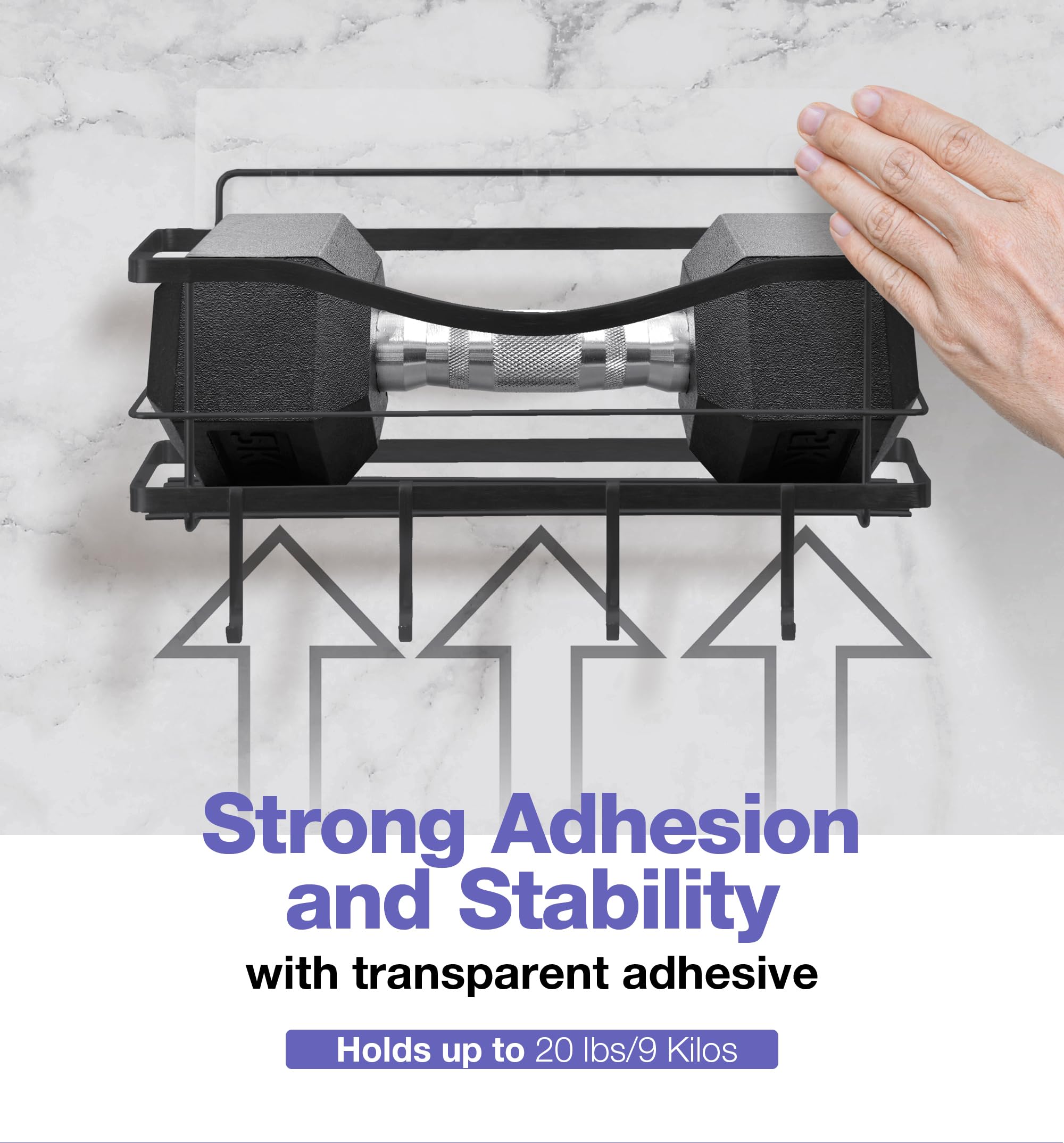 Kincmax Premium Shower Caddy, Self Adhesive Shower Organizer W/ 4 Hooks, No Drill Shower Shelves For Inside Shower, Rustproof St