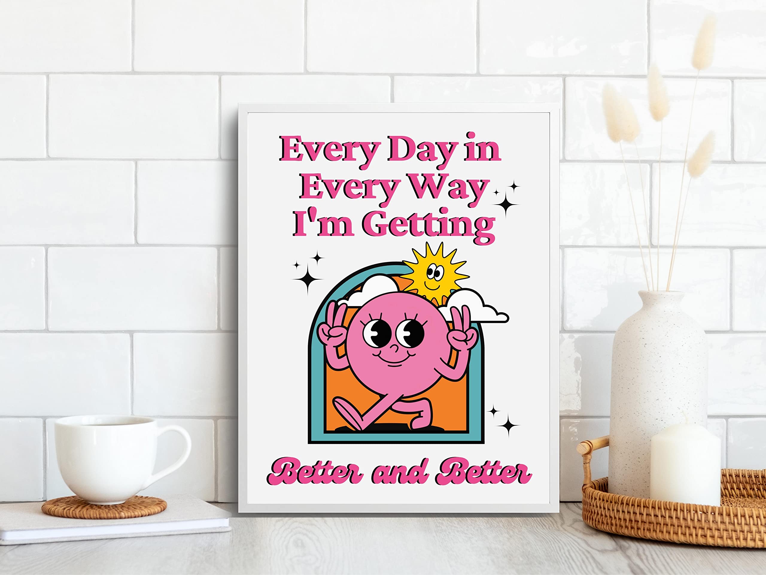 Lava Land Retro Poster Wall Art Print, Cute Funny Motivational Inspirational Retro Positive Affirmation Quote Wall Art For Teens