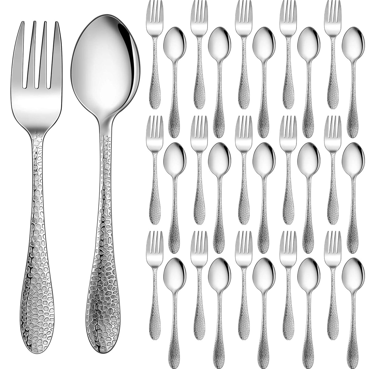 30 Pieces Kids Silverware Set Stainless Steel Toddler Utensils Flatware Set Toddler Silverware 15 x Kids Forks 15 x Kids Spoons