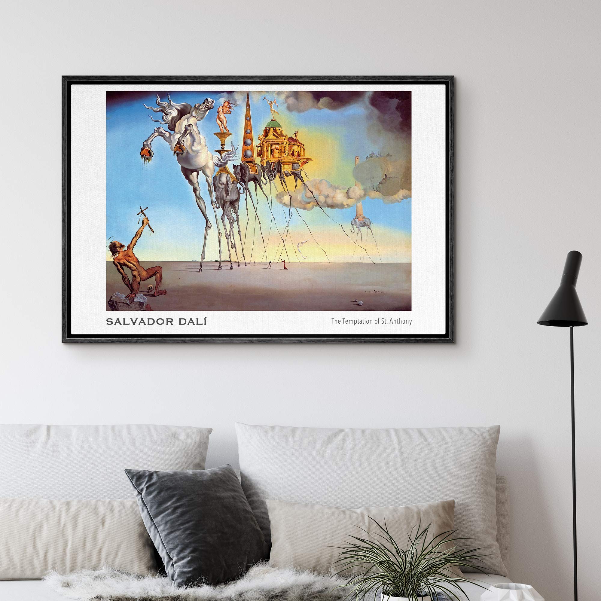 Nwt Framed Canvas Print Wall Art The Temptation Of St. Anthony By Salvador Dali Cultural Historic Illustrations Fine Art Traditi