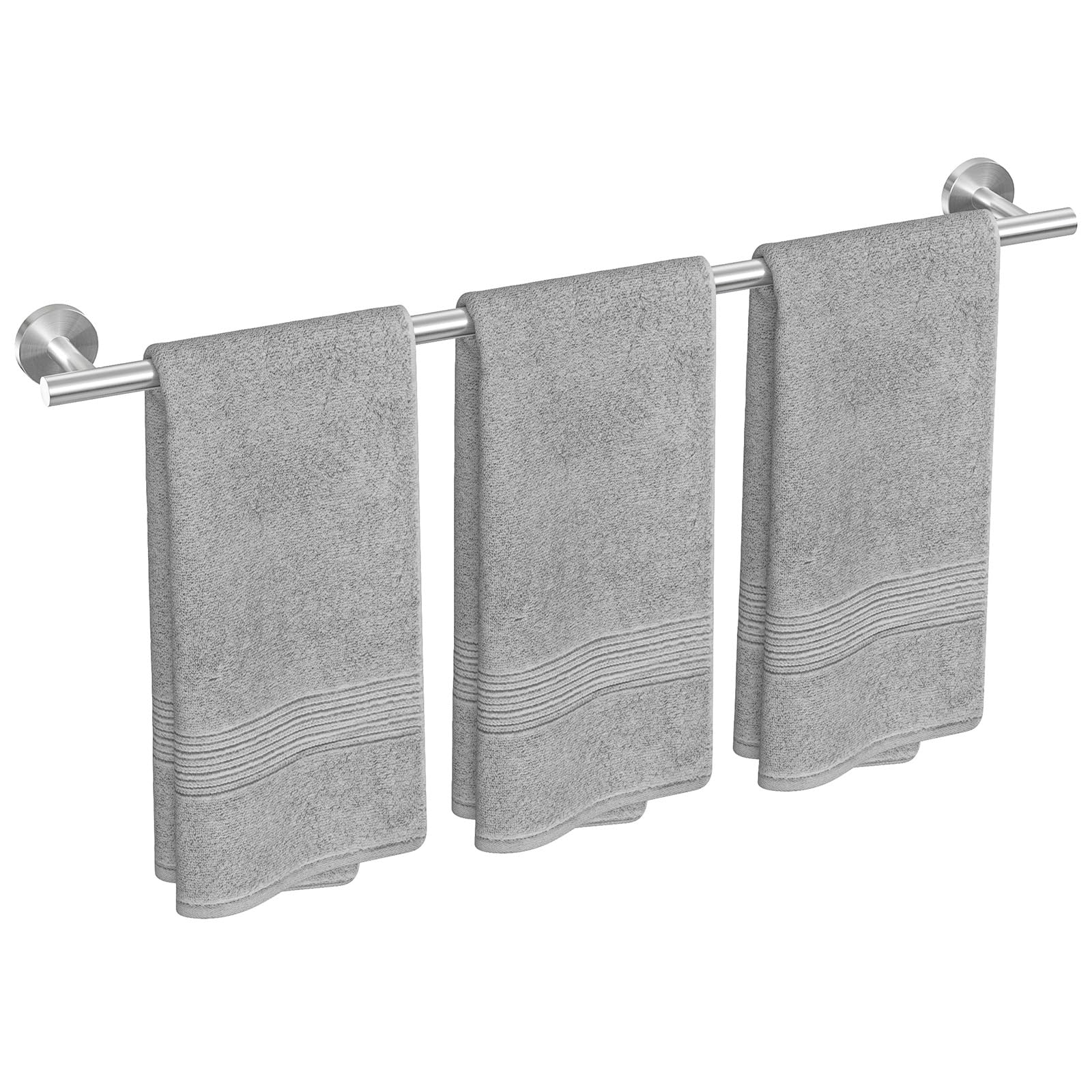 USHOWER Brushed Nickel Towel Bar  30-Inch Towel Rack for Bathroom Wall Mounted  Thicken SUS304 Stainless Steel Modern Home Decor Towel Rod (Total Length 32-Inch)
