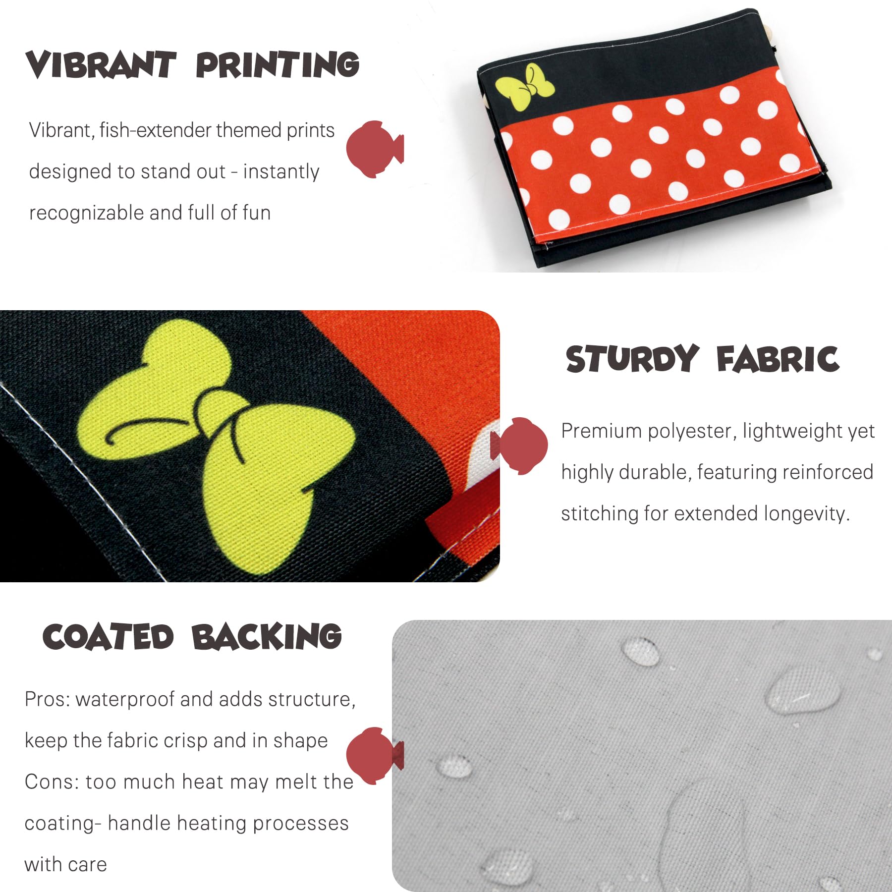 RUNROLE Fish Extender for Disney Cruise Line - 10 Inch Width, 2, 4 Pockets, Easily Customize, Hanging Storage Organizer, 2025&20