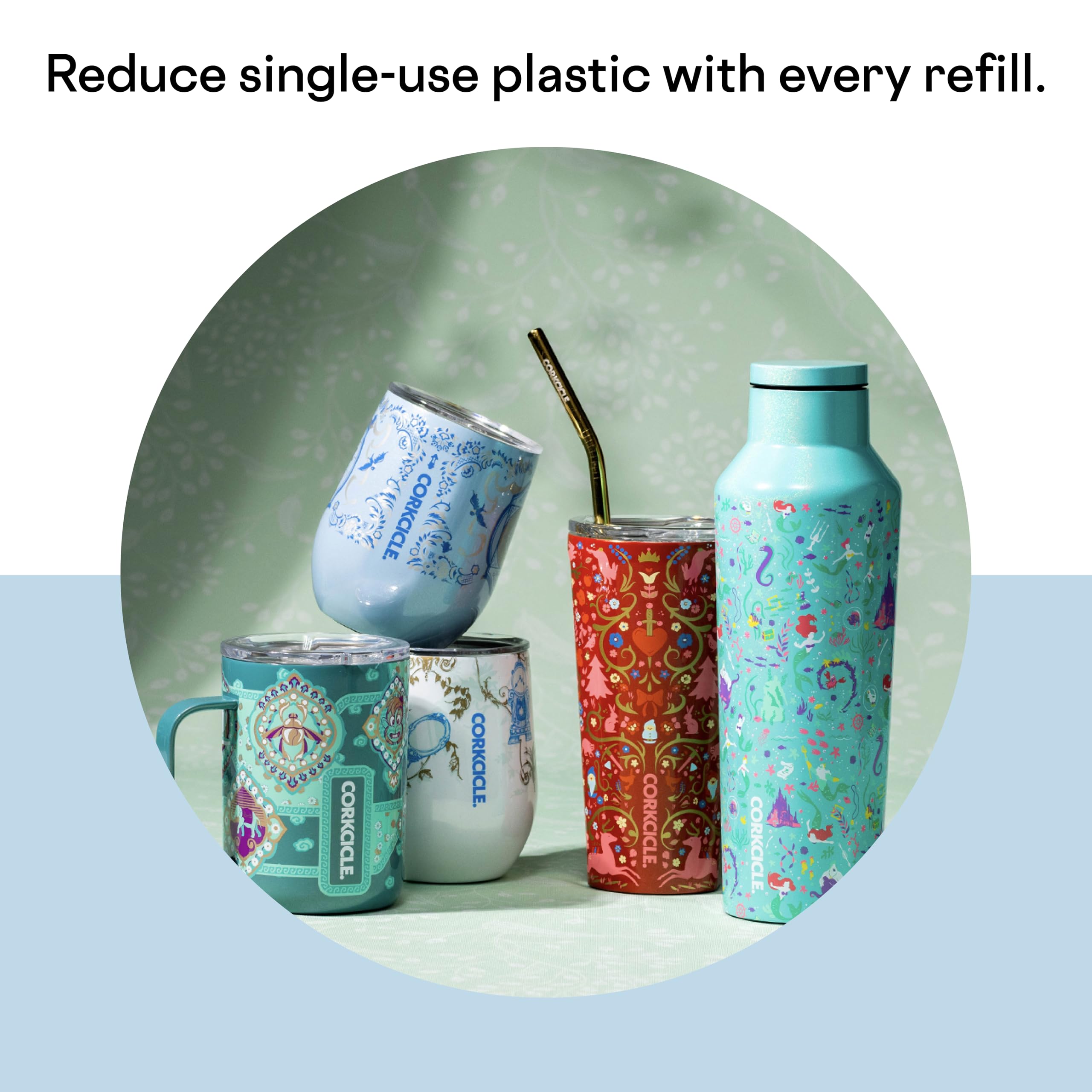 Corkcicle Disney Princess Cinderella Coffee Mug, Insulated Travel Coffee Cup With Lid, Stainless Steel, Spill Proof For Coffee,