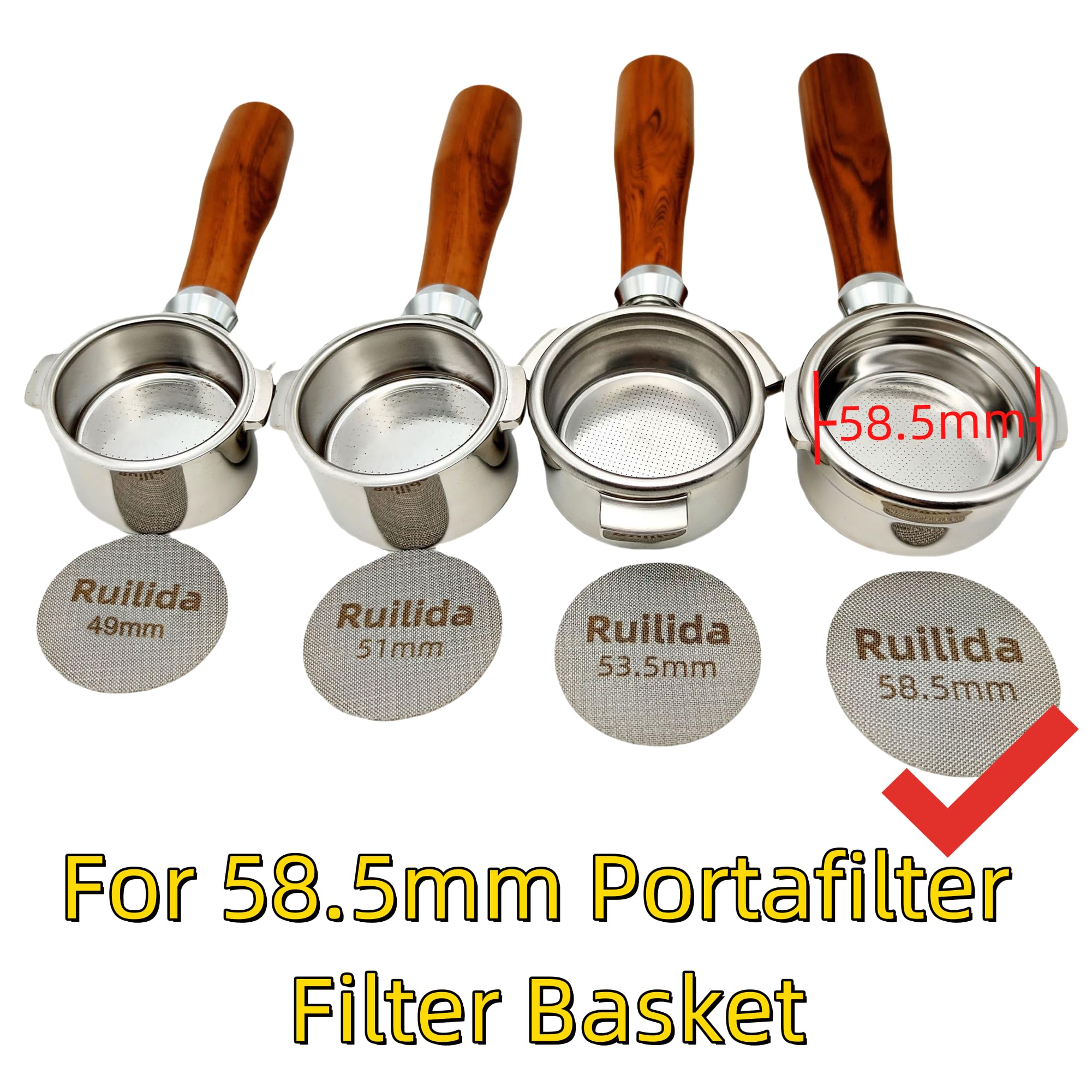 Ruilida Espresso Puck Screen 58.5mm  Reusable 1.7mm Thickness 150? 316 Stainless Steel Professional Barista Coffee Filter Mesh Plate for Espresso Portafilter Filter Basket ((58mm-58.5mm))