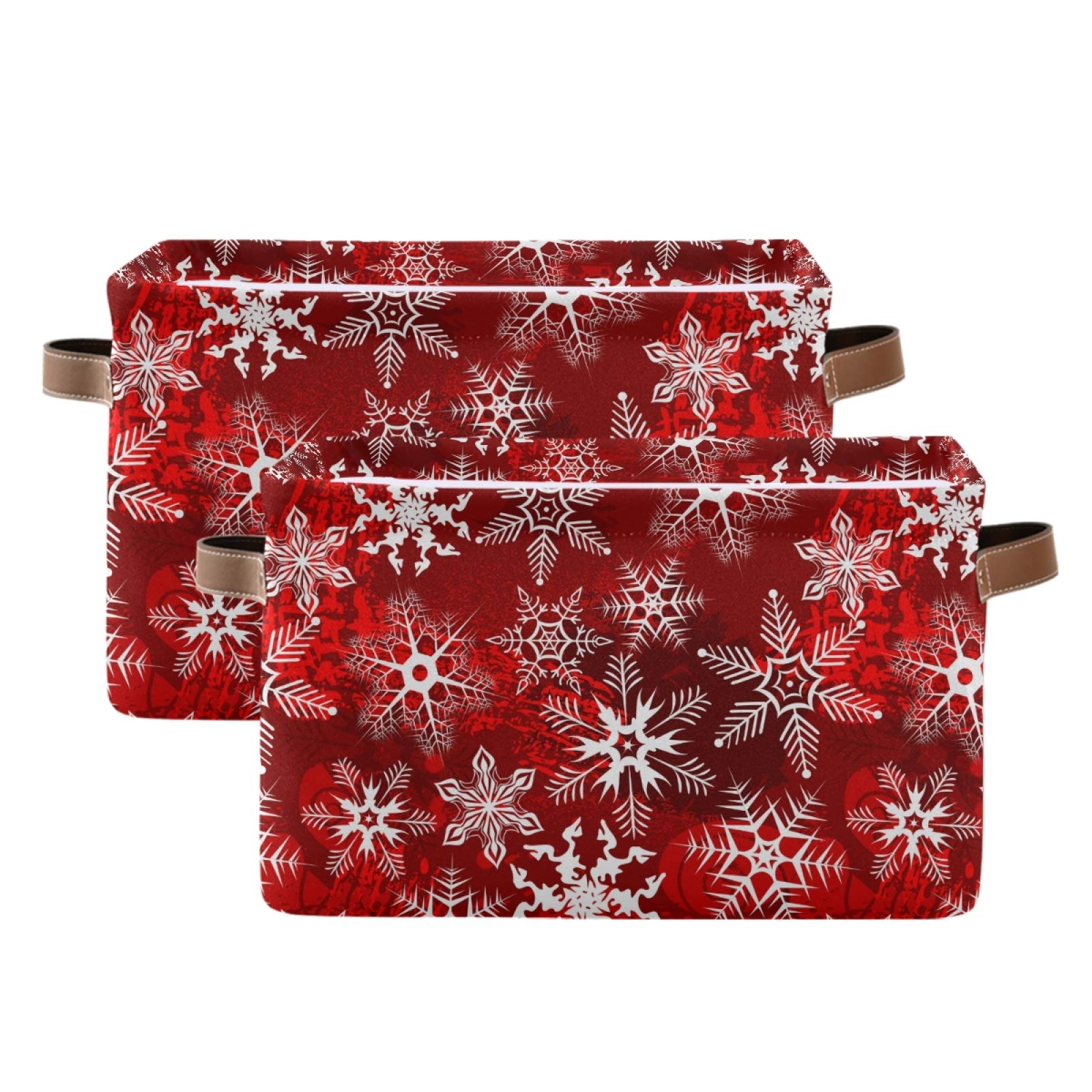 senya Large Foldable Christmas Storage Basket - Canvas, Christmas Snowflakes, Model g60218046p505c540s1092